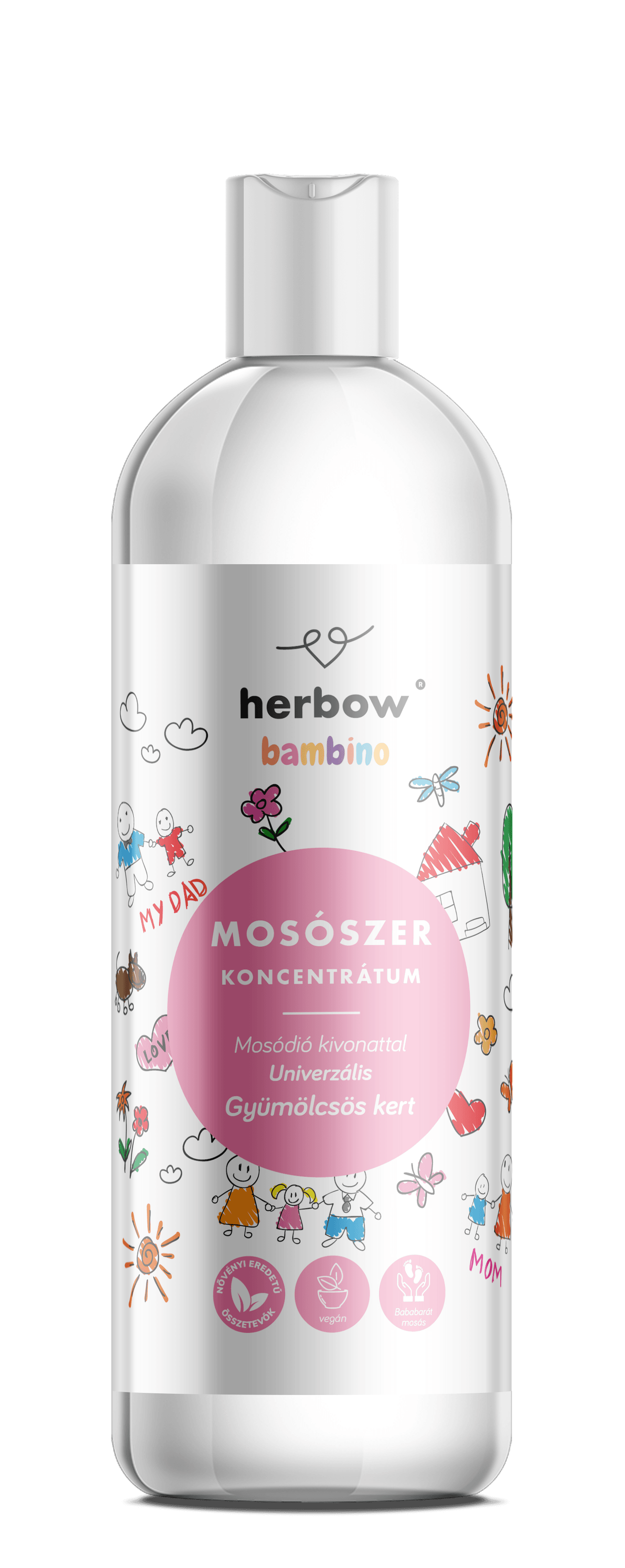 Herbow bambino tekutý prací gél univerzálny vôňa : ovocný sad 1000 ml- 90825