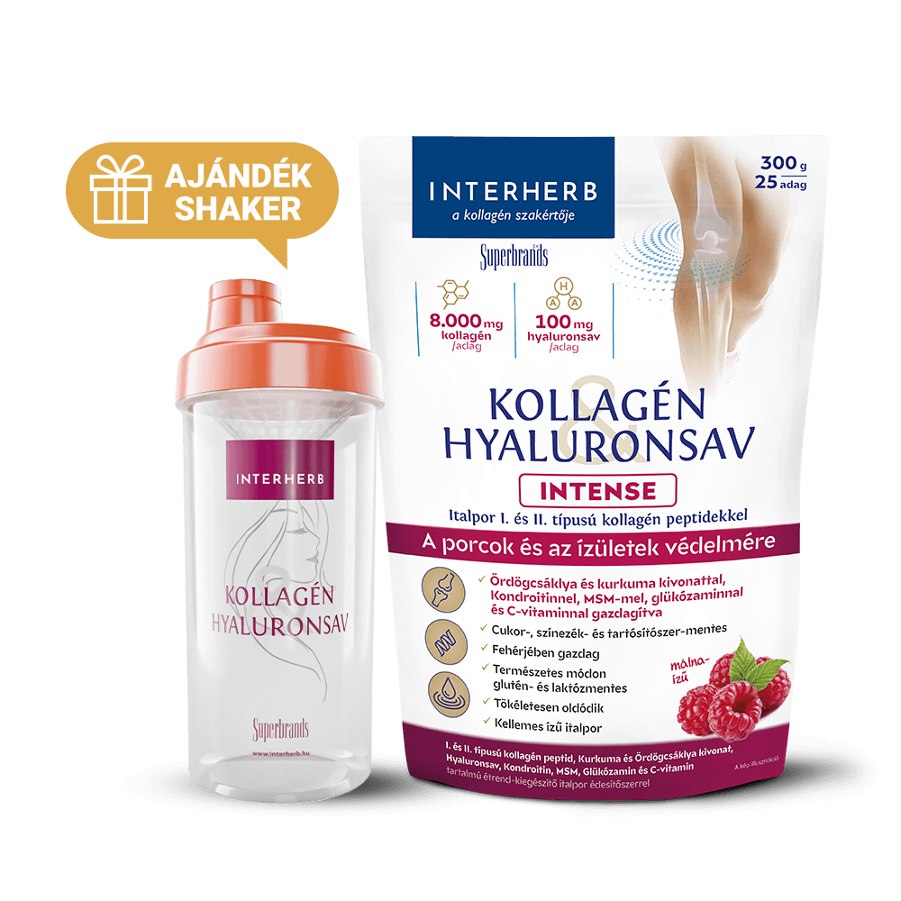 Interherb Kolagén a Kyselina Hyalurónová Intense, prášok s malinovou príchuťou 300 g - 95909