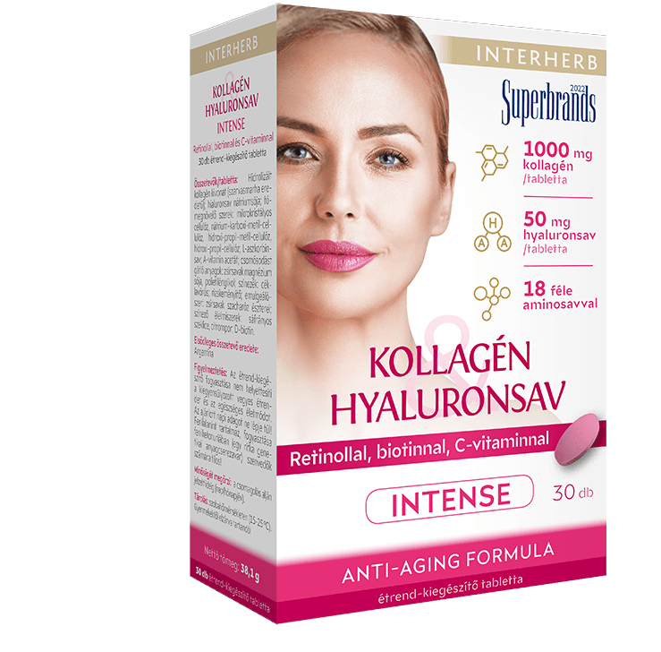 Interherb kolagén a kyselina hyalurónová krása formula intense tablety 30 ks