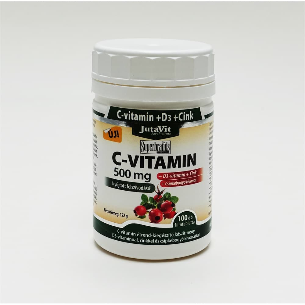 JutaVit C-vitamín 500 mg s D3 a zinkom 100 tabliet - 46891