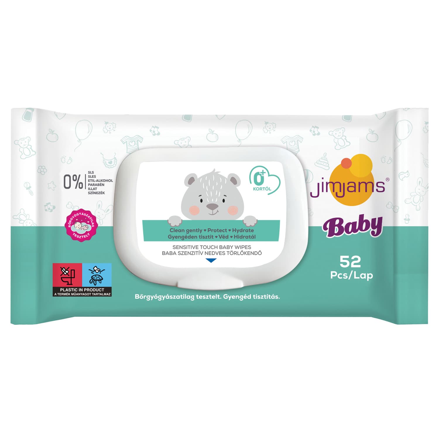 JimJams Baby bez vône vlhké utierky pre deti 52 ks