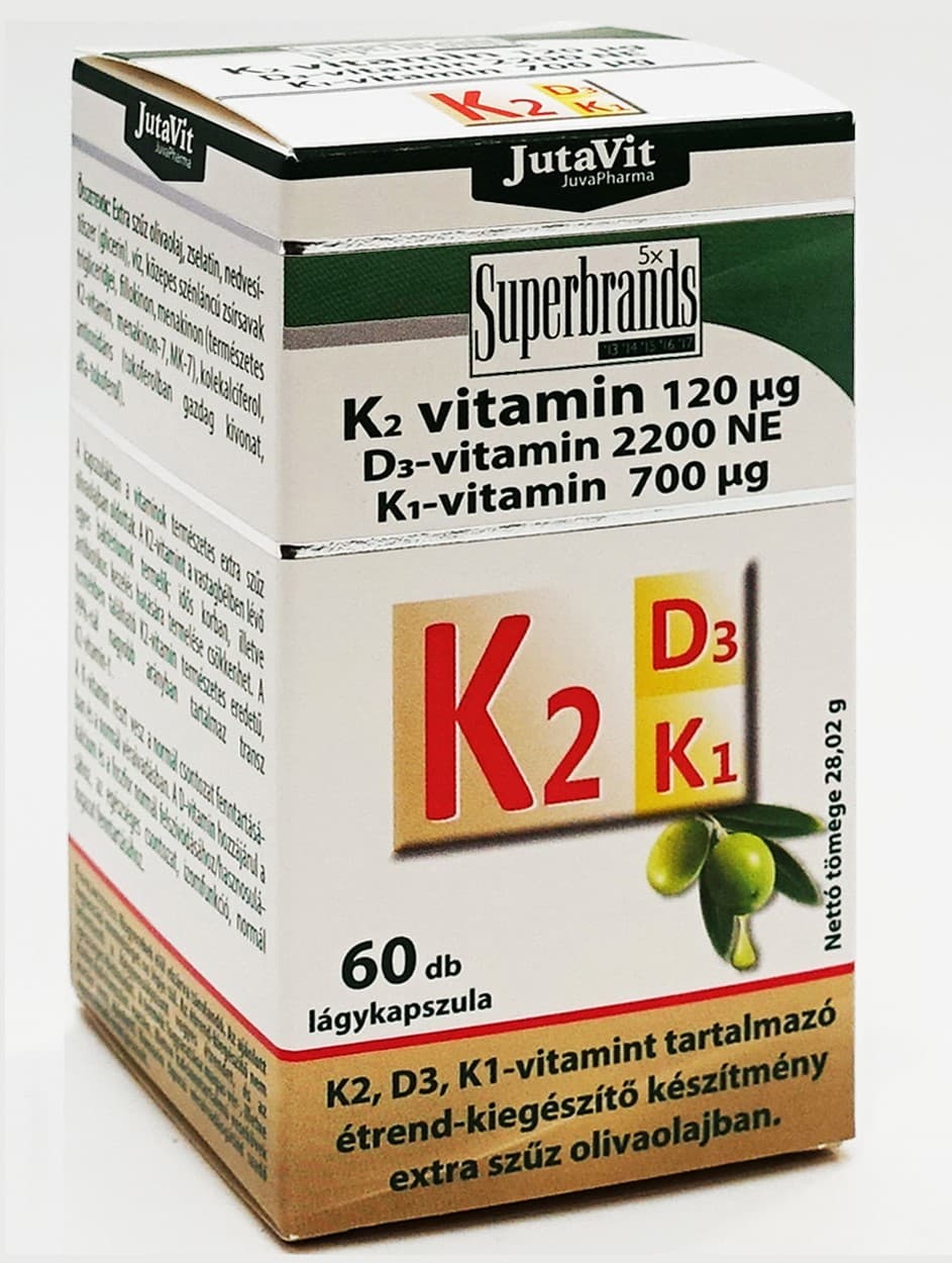 Jutavit Komplex vitamínov K2, D3 a K1 60 tabliet - 83473