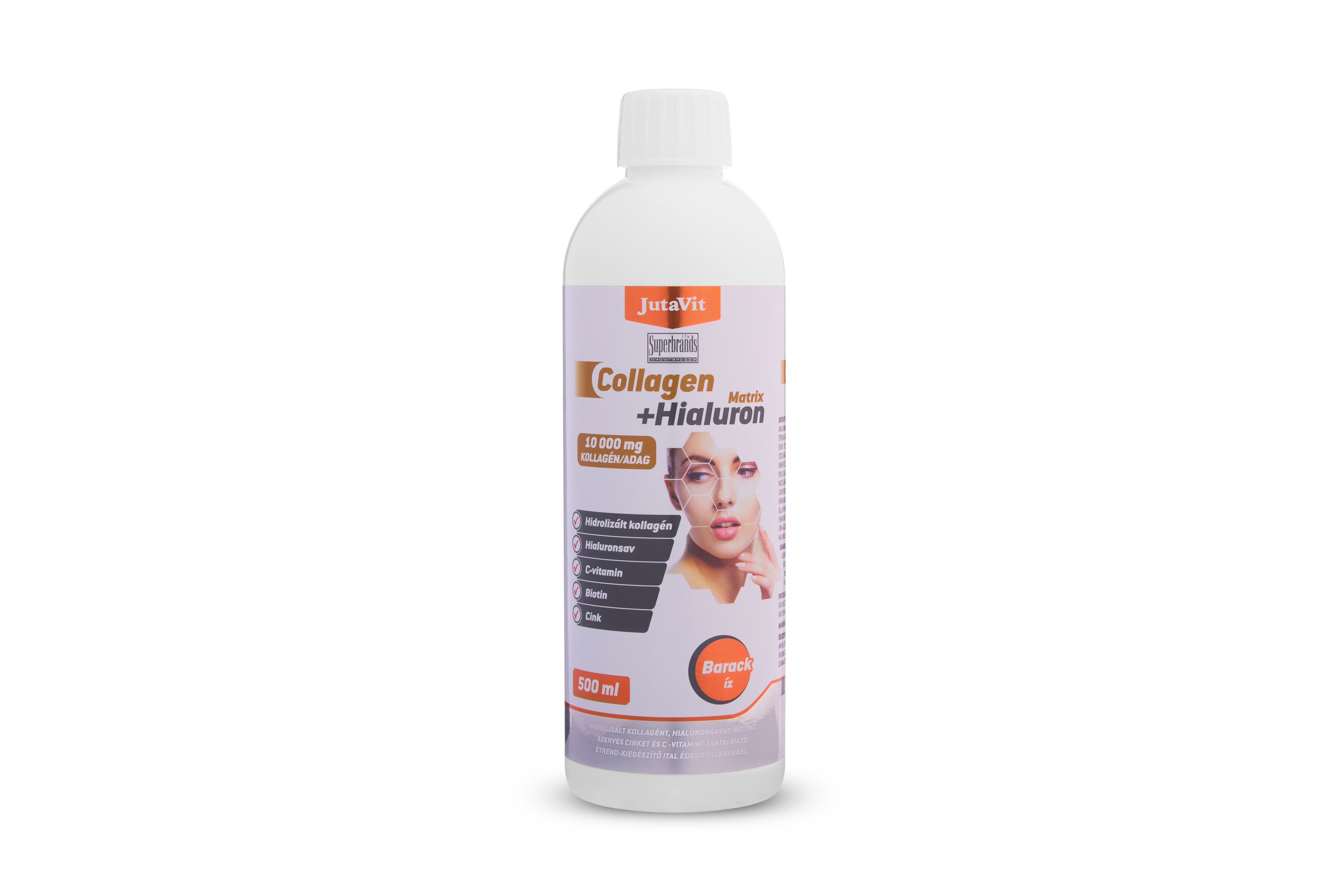 Jutavit collagen+hyaluron matrix broskyňa 500 ml