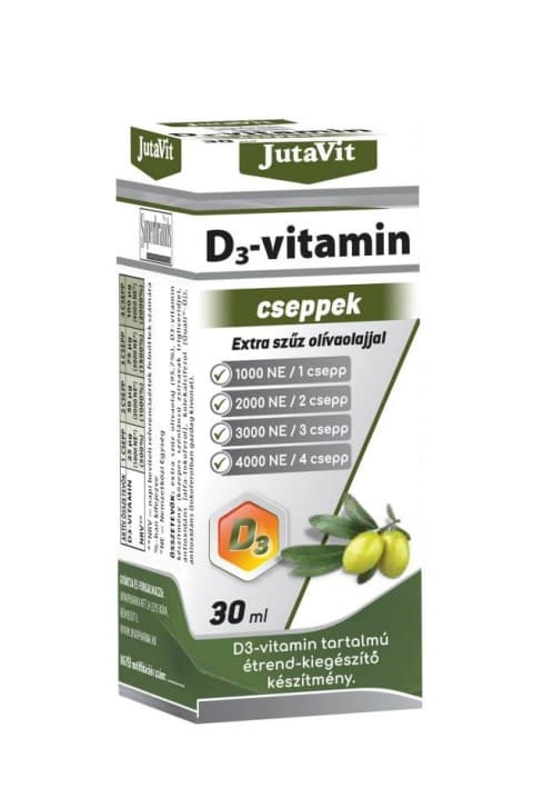 Jutavit d3-vitamin 1000NE kvapky s extra panenským olivovým olejom 30 ml