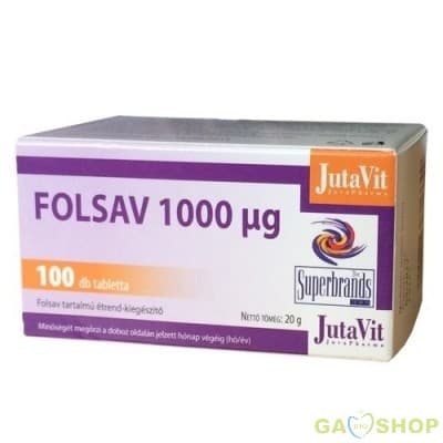 Jutavit kyselina listová 1000 µg 100 tabliet