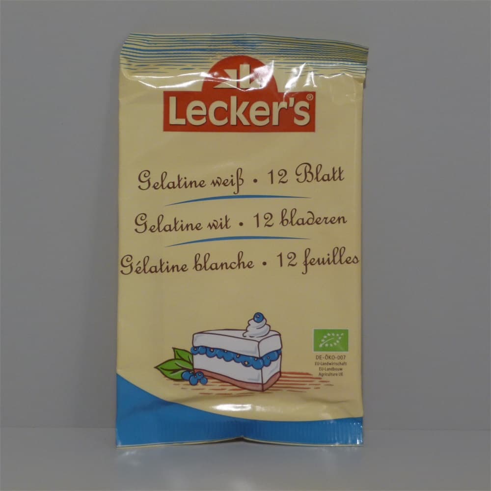 Leckers bio plátková želatína živočíšneho pôvodu 12 ks