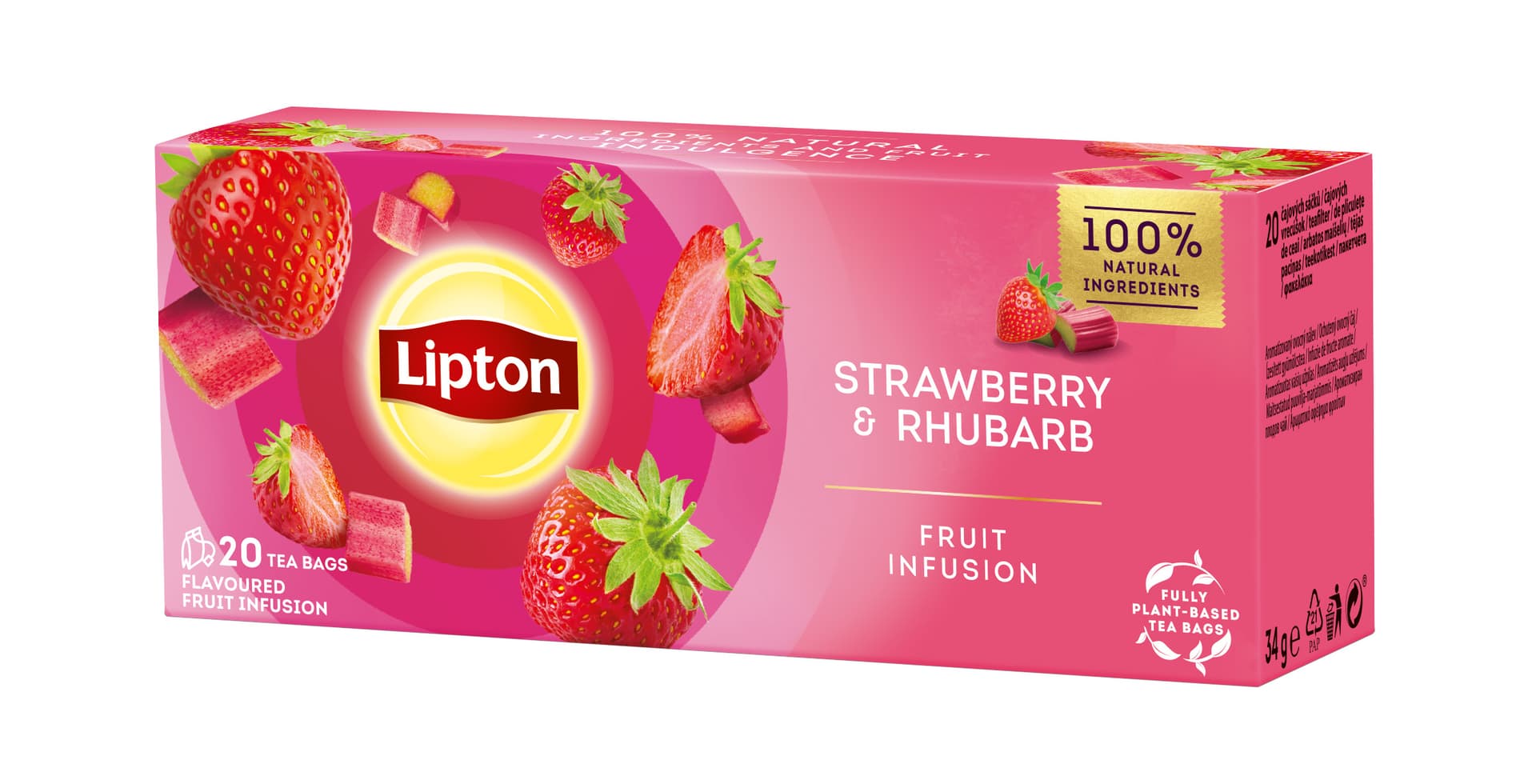 Lipton jahodovo-rebarborový čaj 20x1,6g 32 g