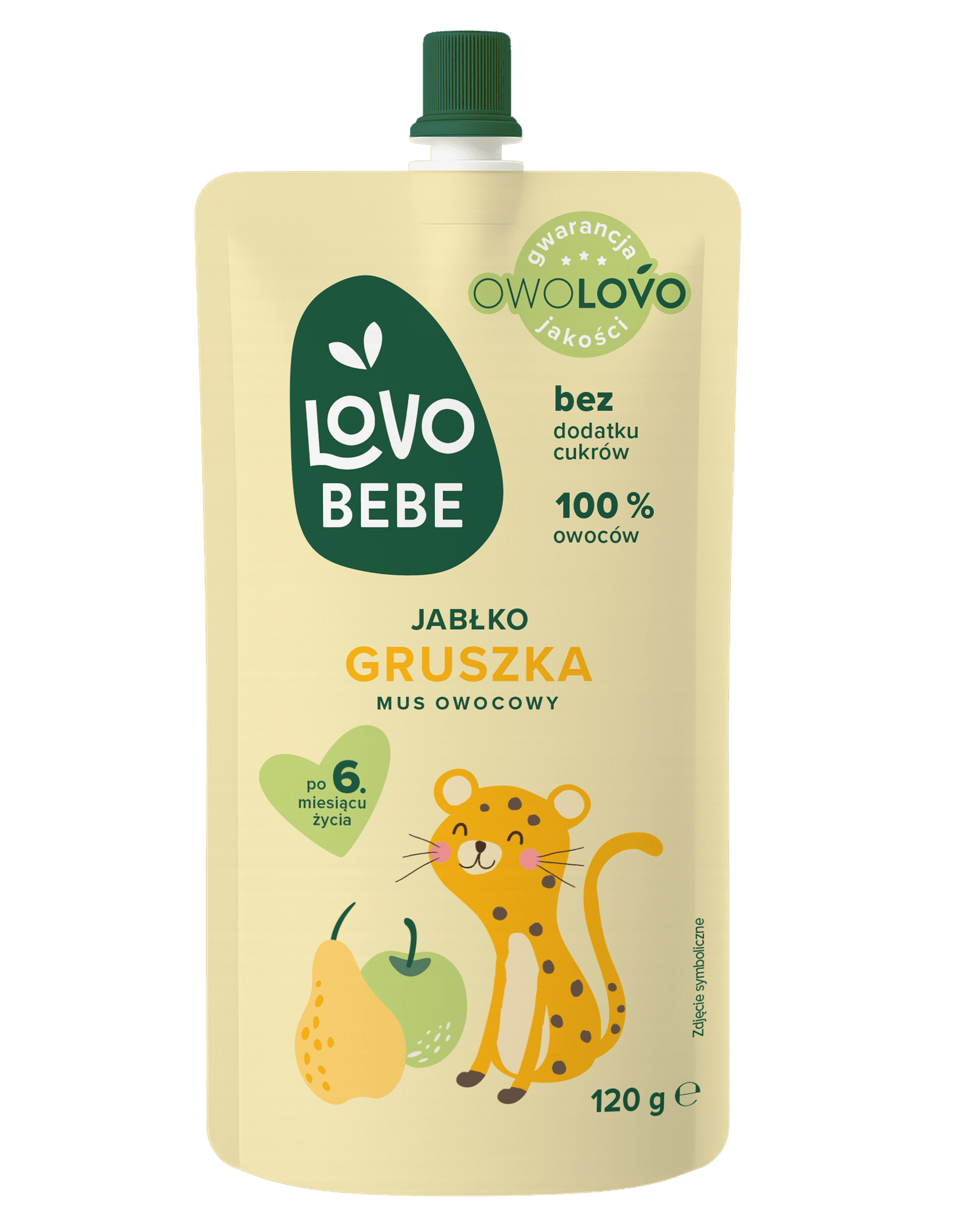 Lovo Bebe ovocné pyré od 6 mesiacov jablko-hruška 120 g