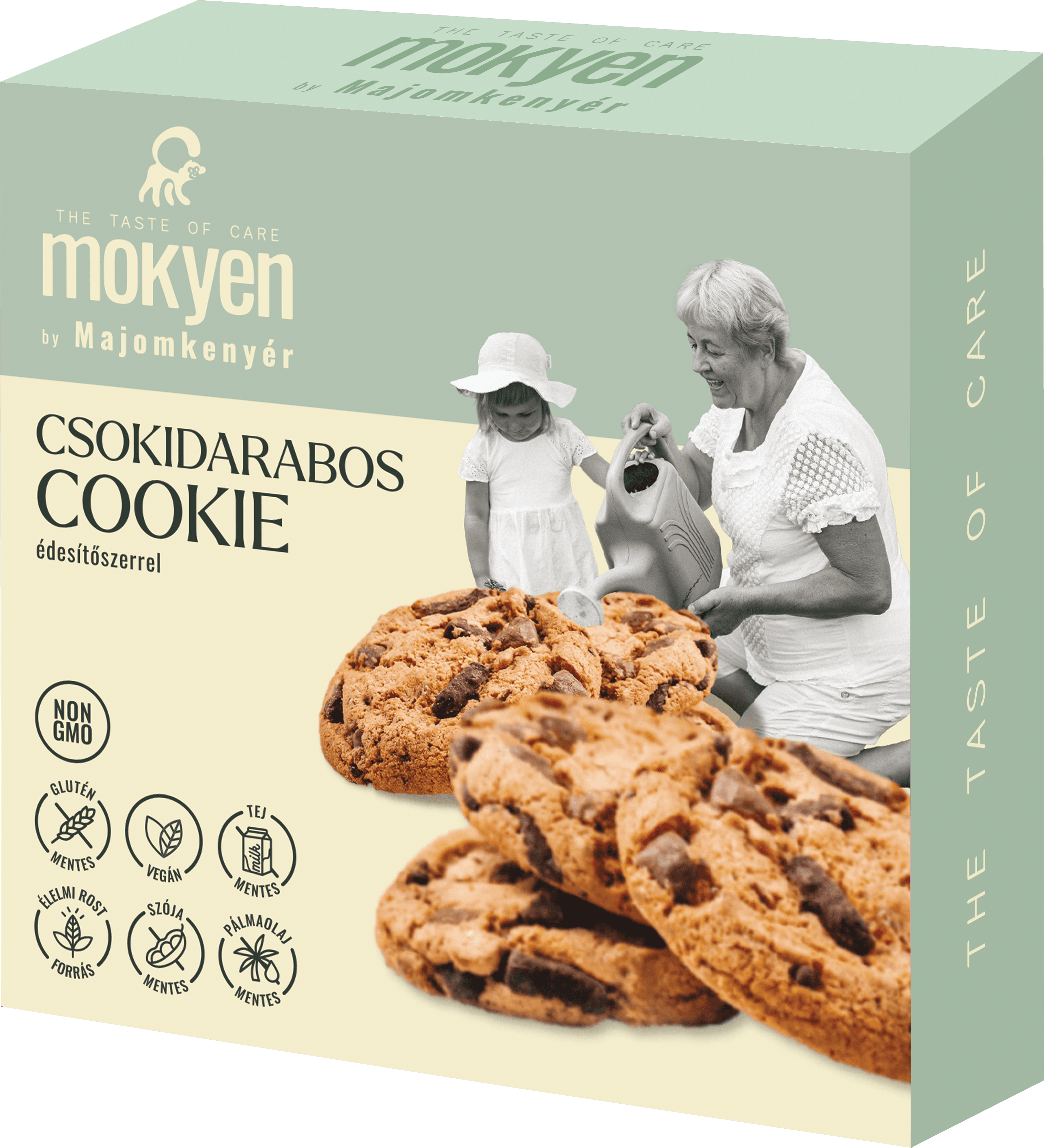 Majomkenyér bezlepkové vegánske keksy s kúskami čokolády bez pridaného cukru 50 g