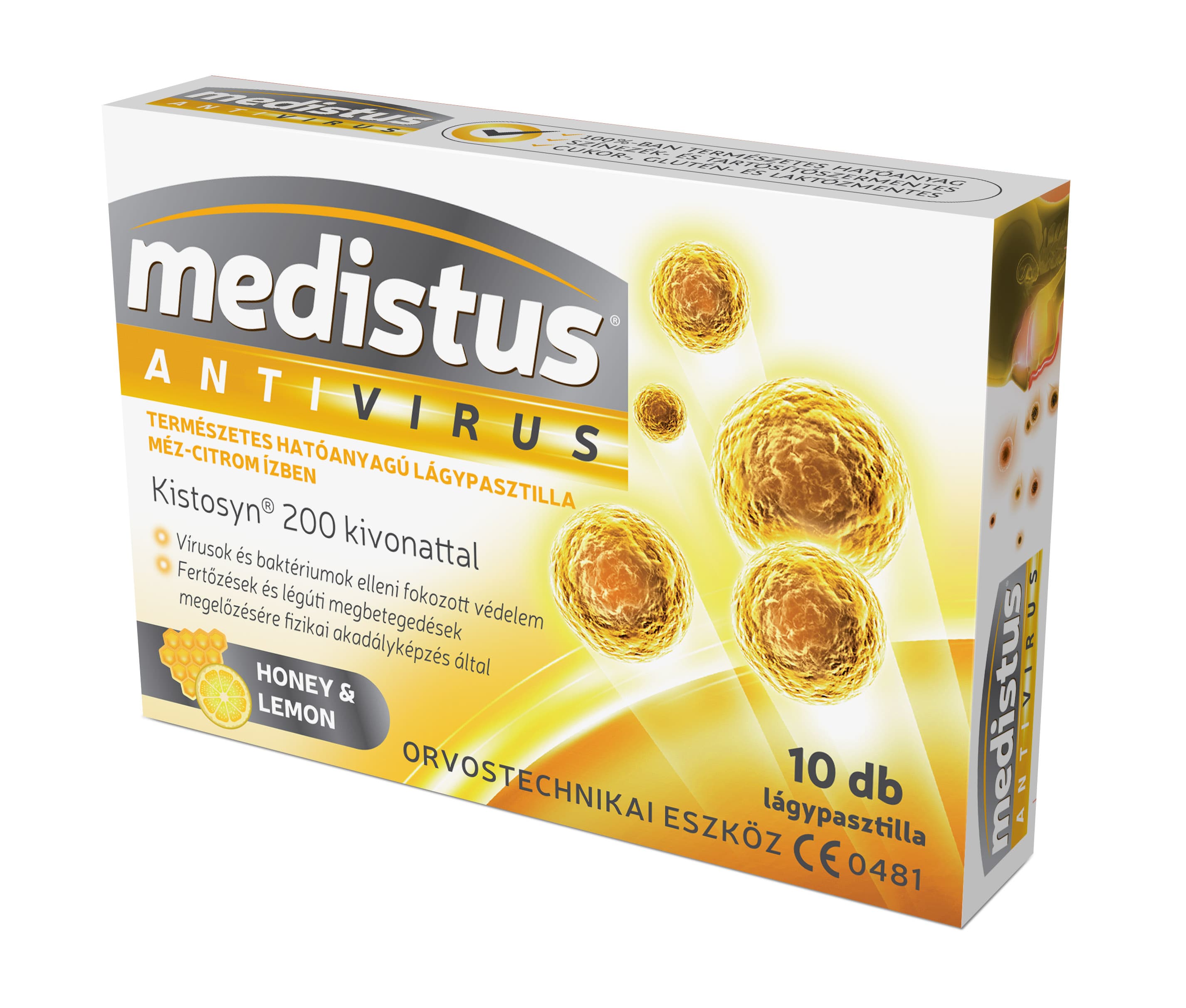 Vitaplus Medistus Antivírusové mäkké pastilky s medom a citrónom 10 ks - 85073