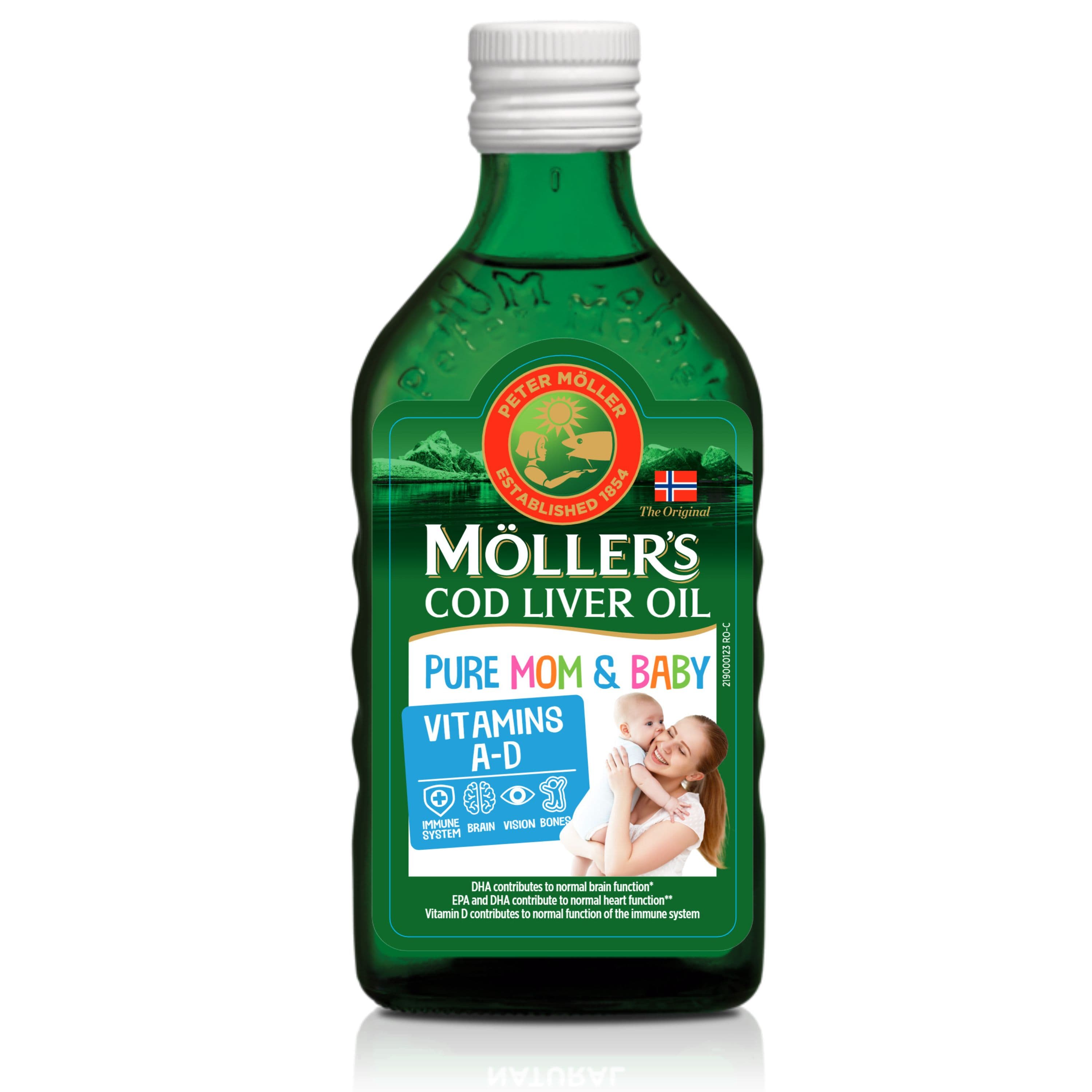 Möller's Rybí olej Omega-3 pre matky a bábätká 250 ml - 97605