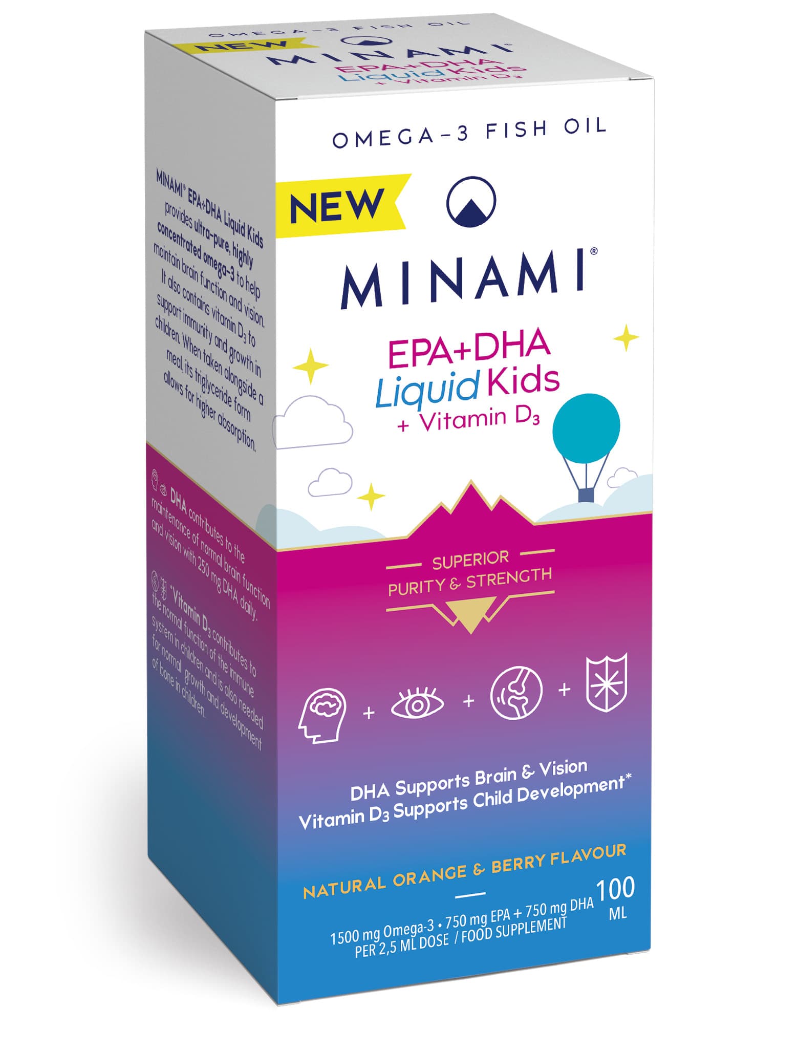 Morepa Minami epa+dha tekutý doplnok stravy pre deti+vitamín D3 100 ml