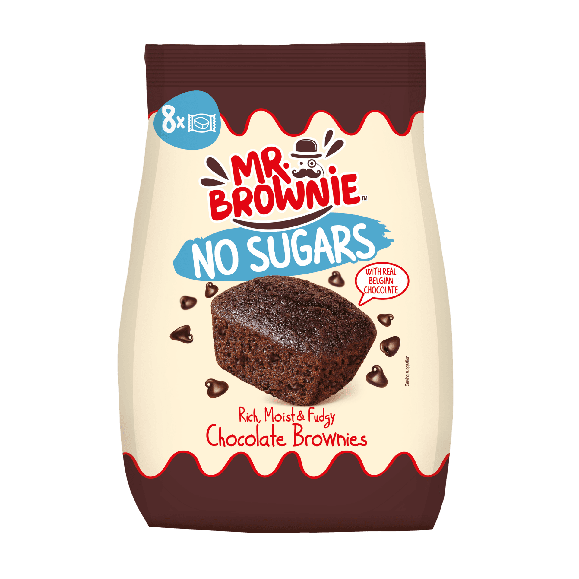 Mr. brownie bezcukrový čokoládový kusový brownie 200 g