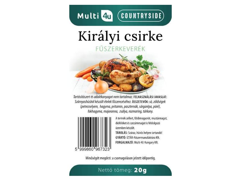 Multi 4u countryside kráľovská zmes korenia na kuracie mäso 20 g