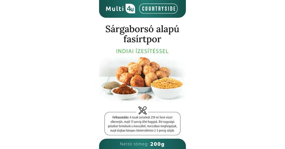 Multi 4u countryside hrachový fašírkový prášok s indickou príchuťou 200 g