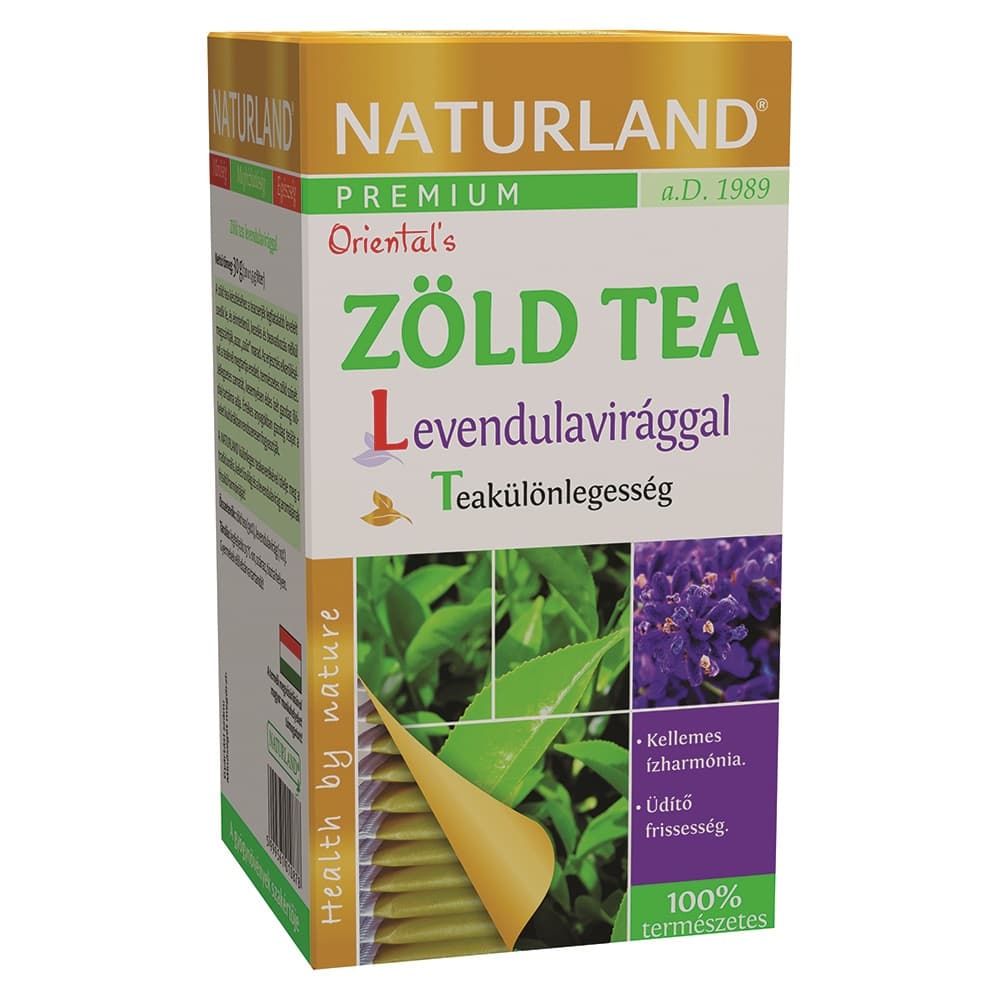 Naturland prémiový zelený čaj s príchuťou levandule 30 g - 54700