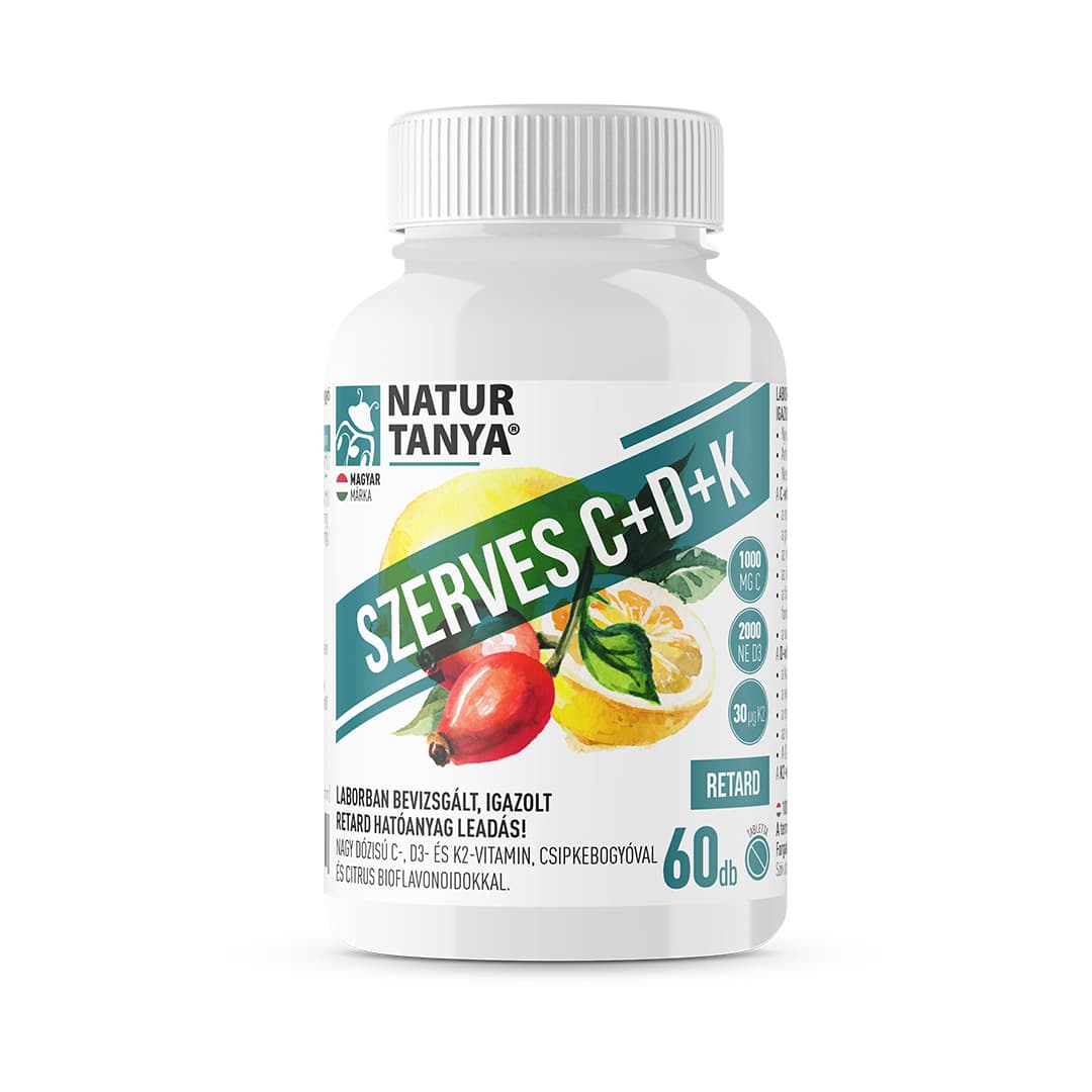 Natur Tanya organické C+D3+K2 retard vitamínové tablety 60 ks