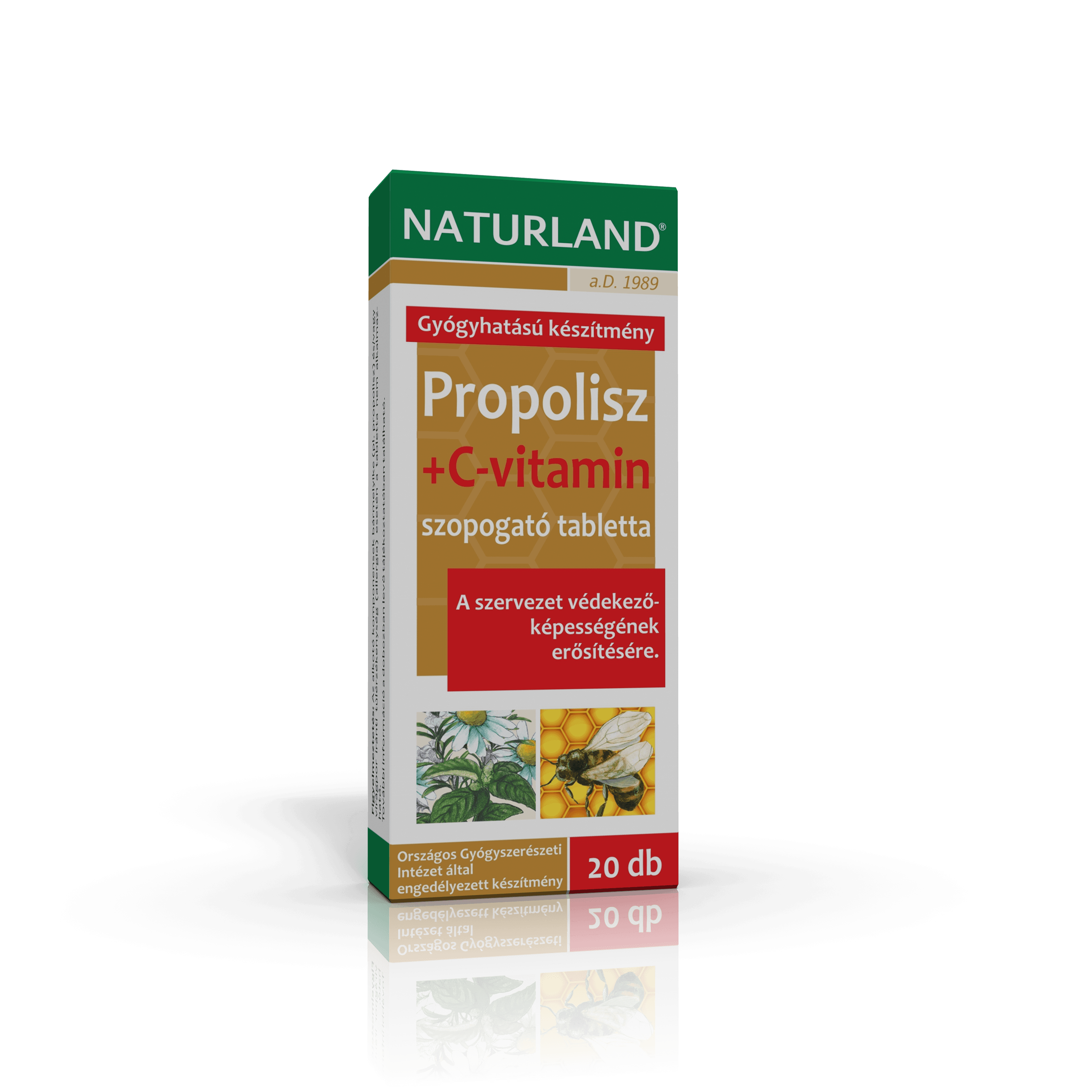 Naturland Propolis + Vitamín C tablety 20 tabliet - 21935