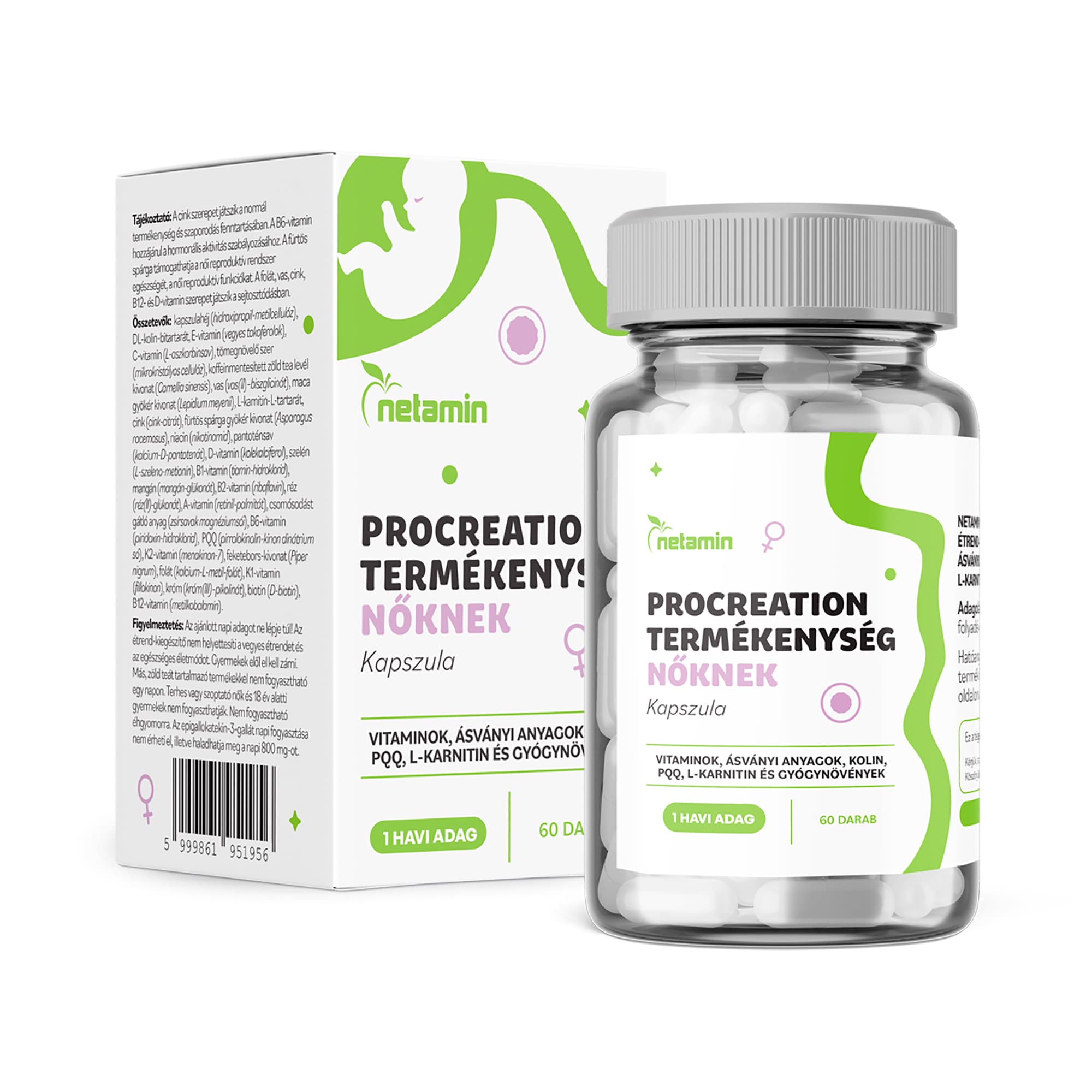 Netamin ProCreation Fertilita pre ženy kapsula 60 ks