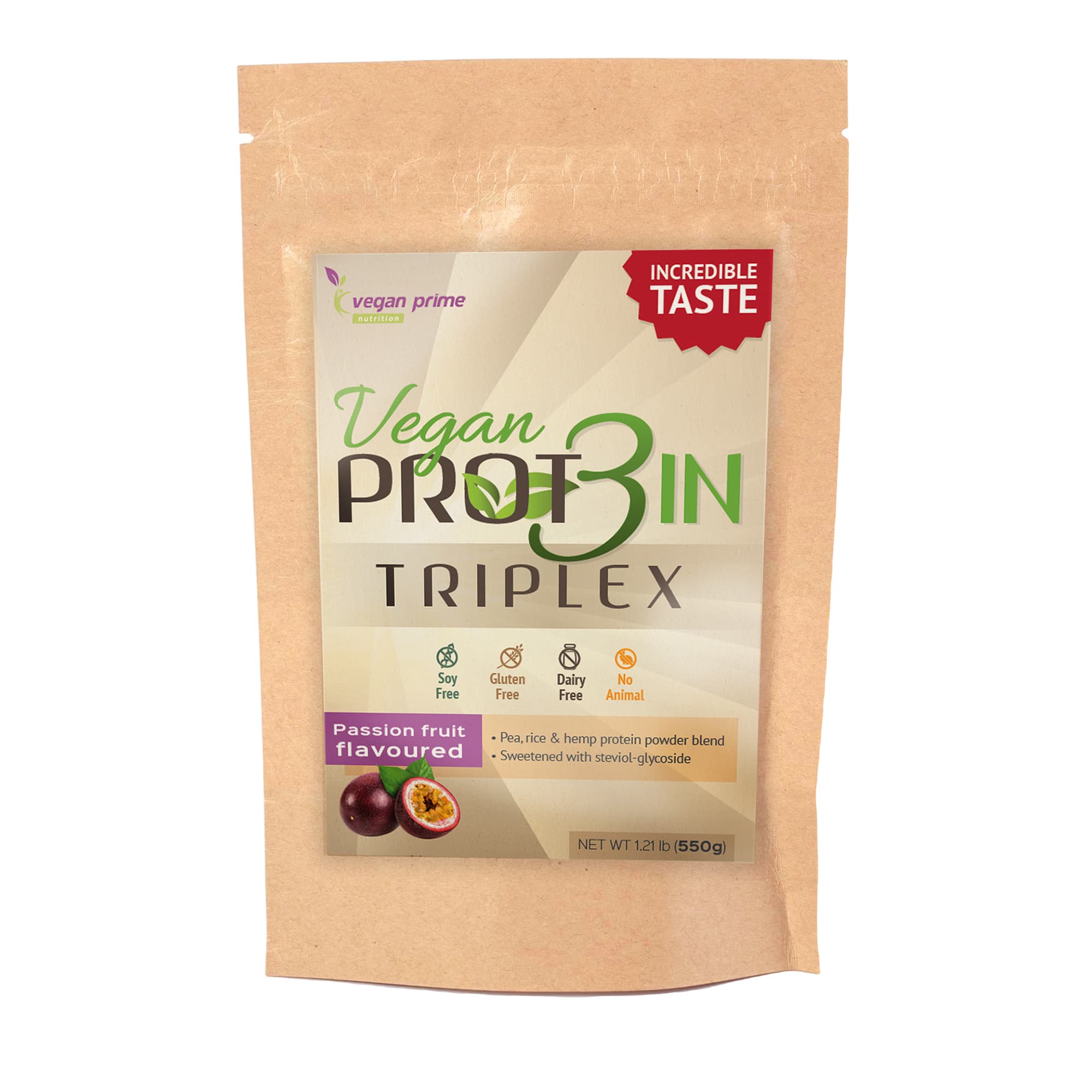 Netamin vegan prot3in triplex proteínový prášok - marakuja 550 g