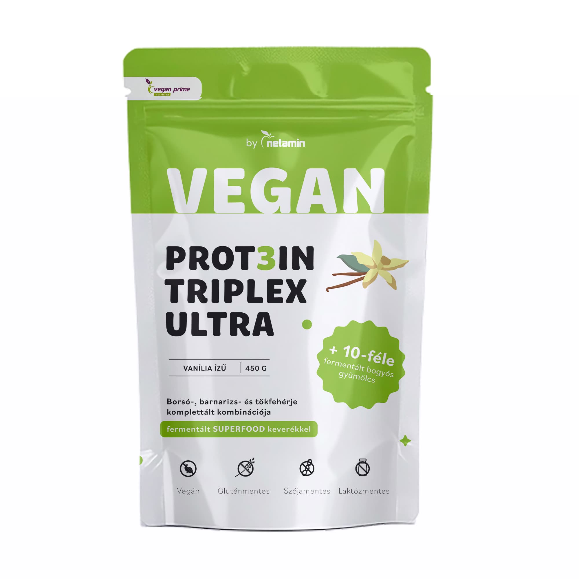 Netamin vegan prot3in triplex ultra proteínový prášok vanilka 450 g