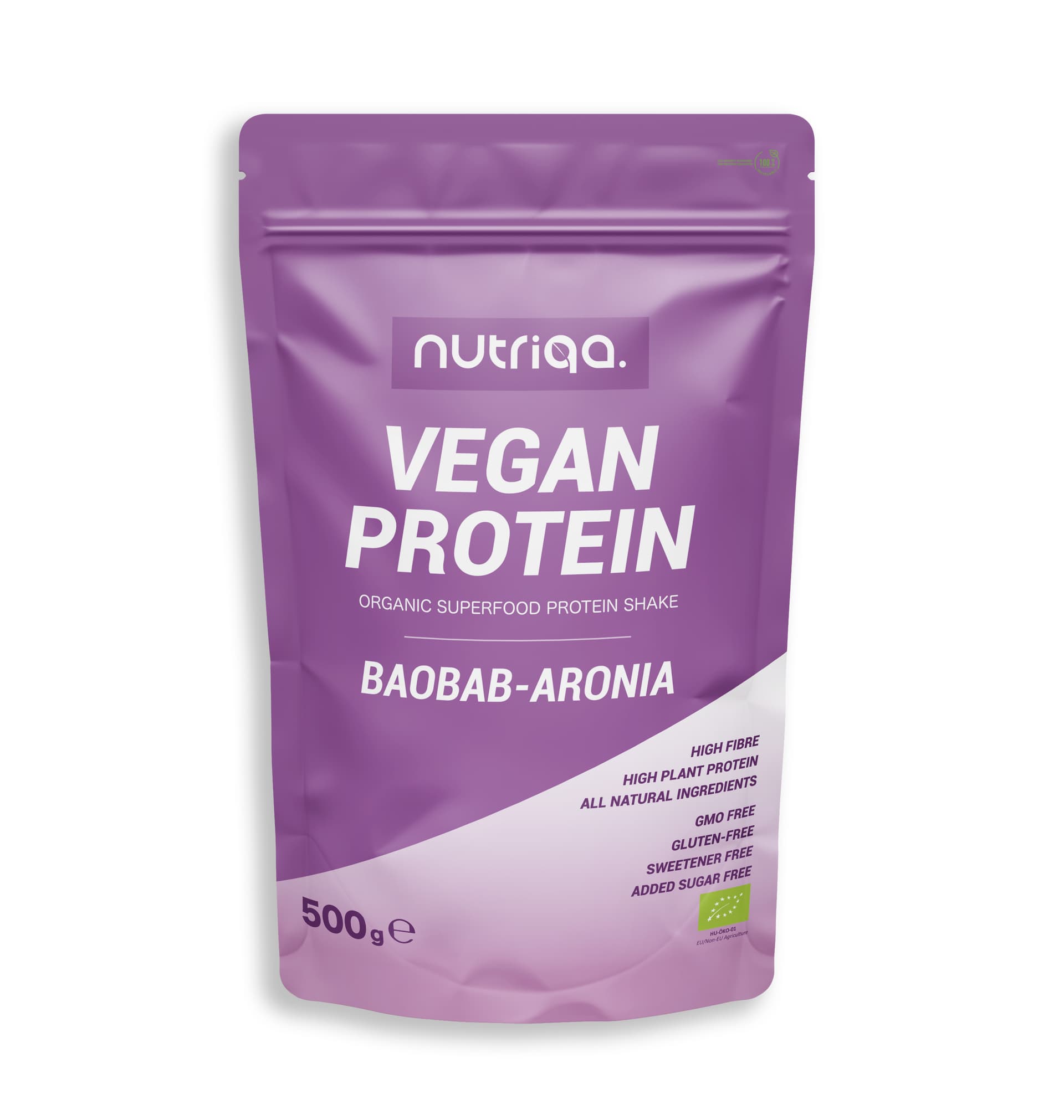 Nutriqa bio vegán baobab-arónia proteínový shake 500 g