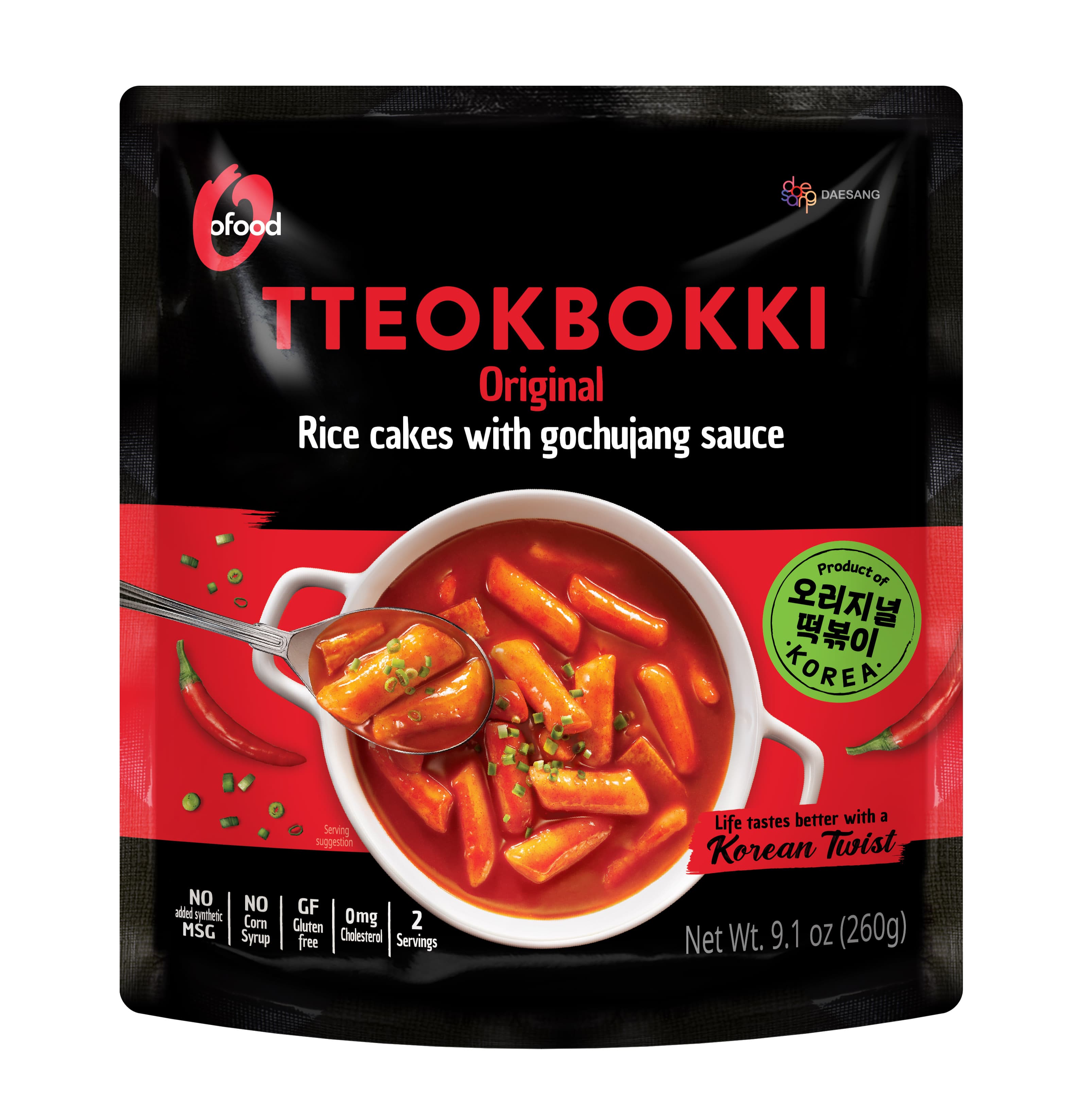 O`Food originálny tteokbokki - pikantná gochujang omáčka 260 g