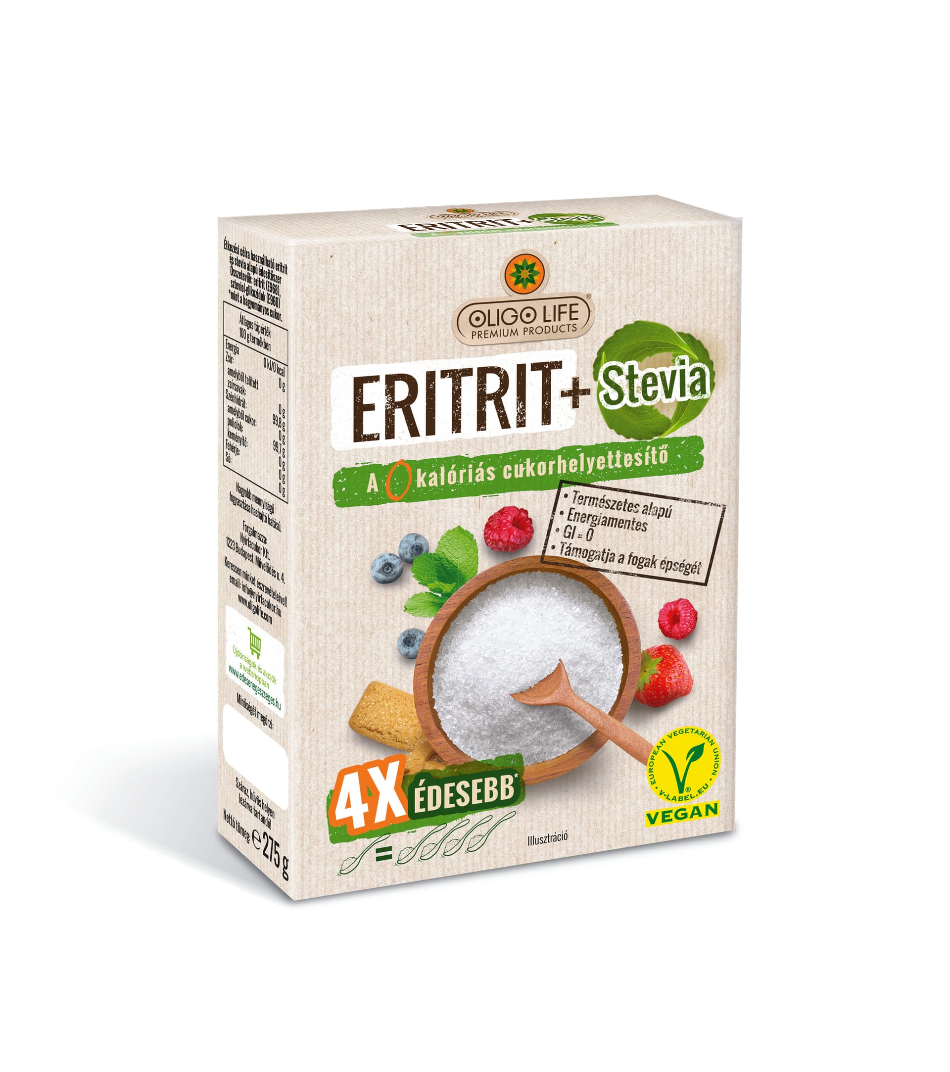 Oligo Life sladidlo s erytritolom a stéviou 275 g - 87212