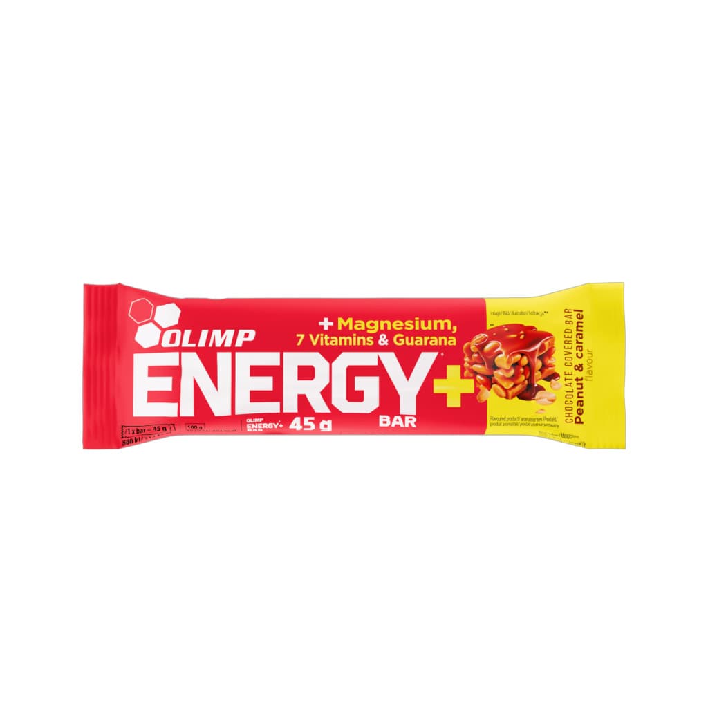 Olimp športová tyčinka energy+ s hořčíkom a vitamínmi arašíd-karamel 45 g