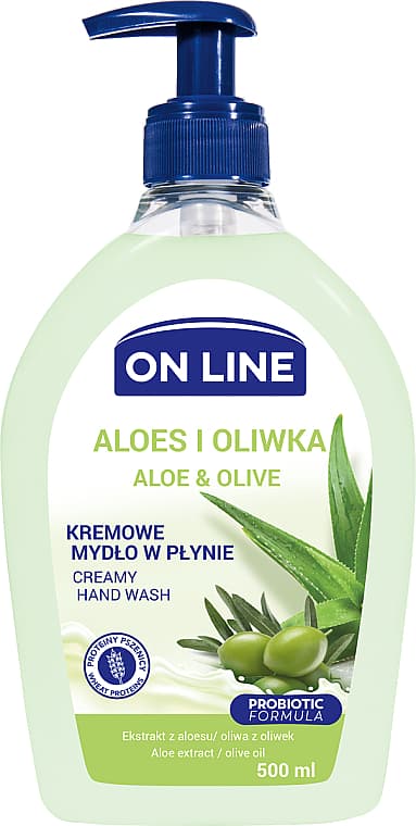 On Line tekuté krémové mydlo s aloe vera a olivovým olejom 500 ml