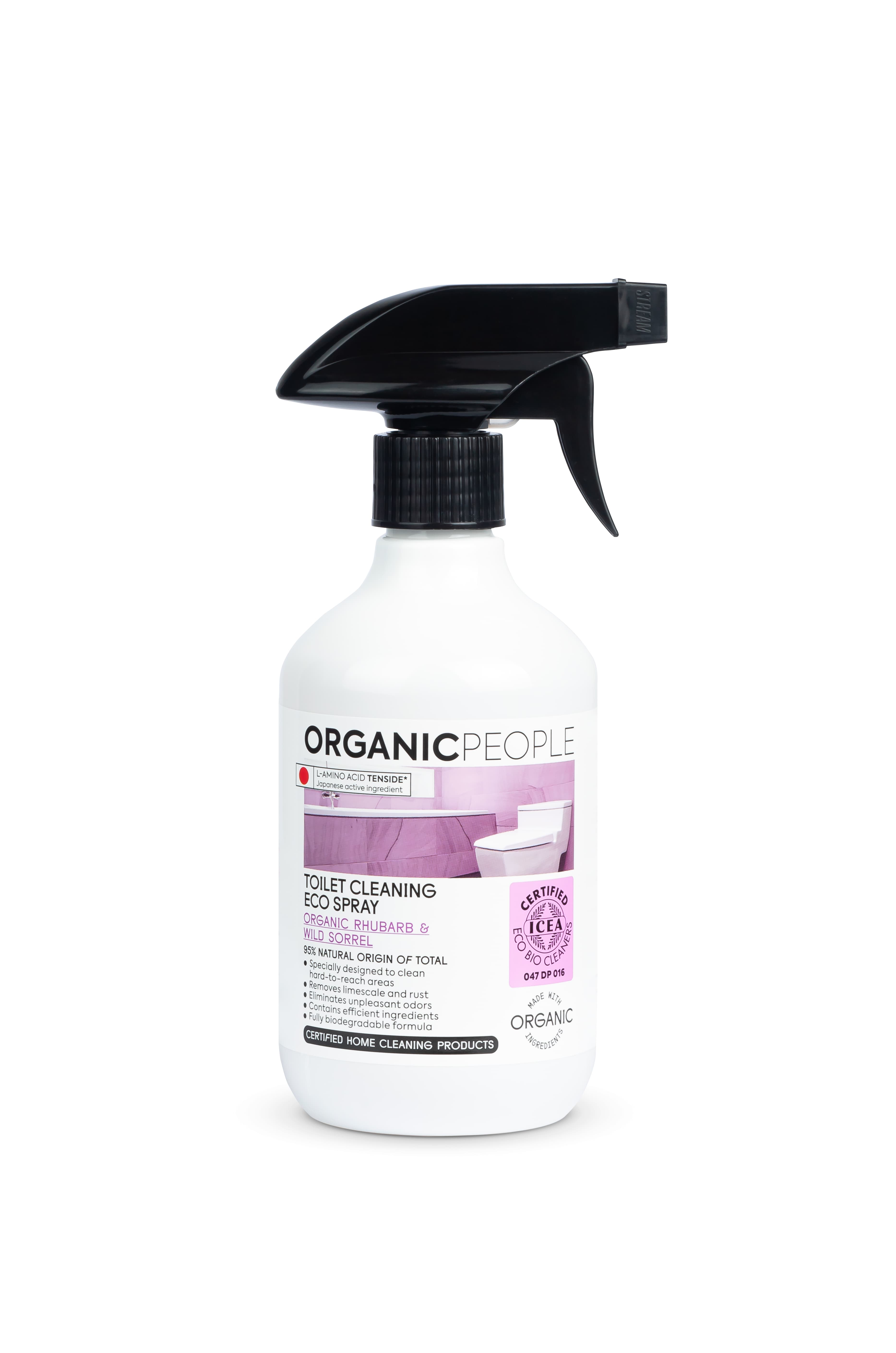 Organic People eko WC čistič spray s bio rebarborou a lesným šťovíkom 500 ml