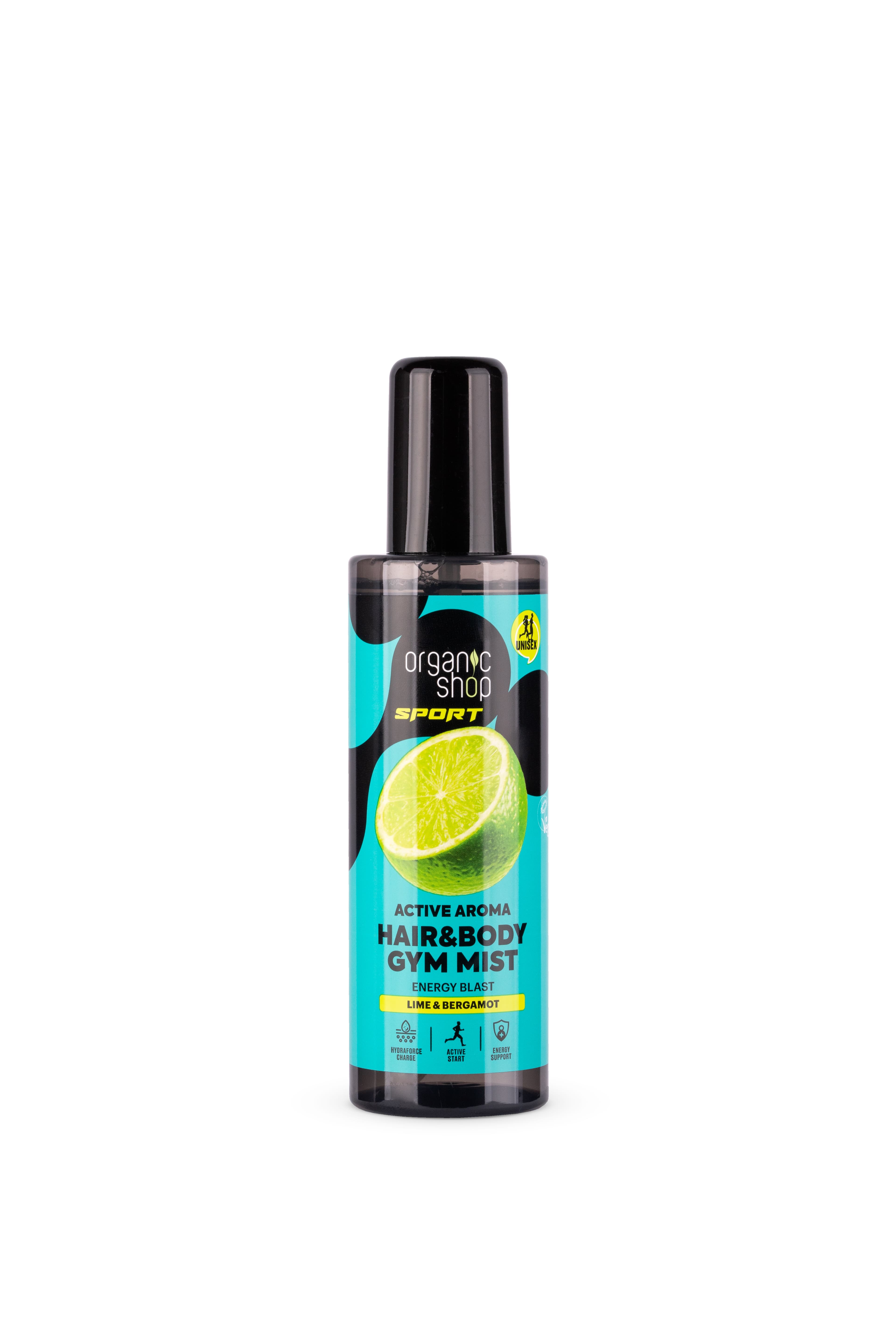 Organic Shop “active aroma” sprej na vlasy a telo s limetkou a bergamotom 200 ml