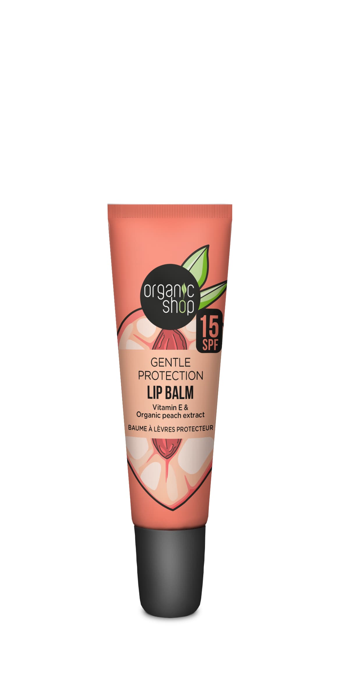 Organic Shop Balzam na pery s vitamínom E a výťažkom z broskyne SPF15 10 ml - 93958