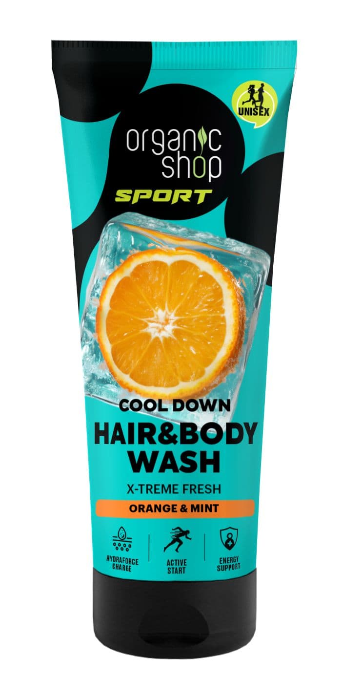 Organic Shop “cool down” šampón a sprchový gél s pomarančom a mätou 200 ml