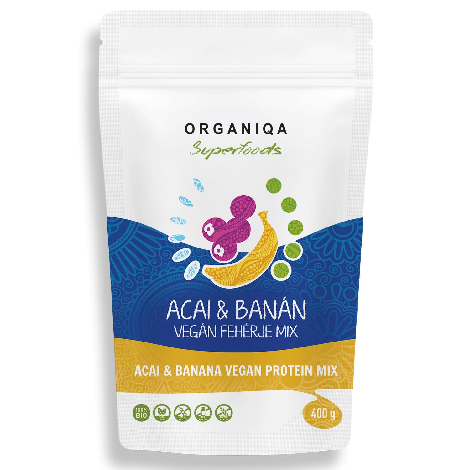 Organiqa vegánsky proteín s acai a banánom 400 g