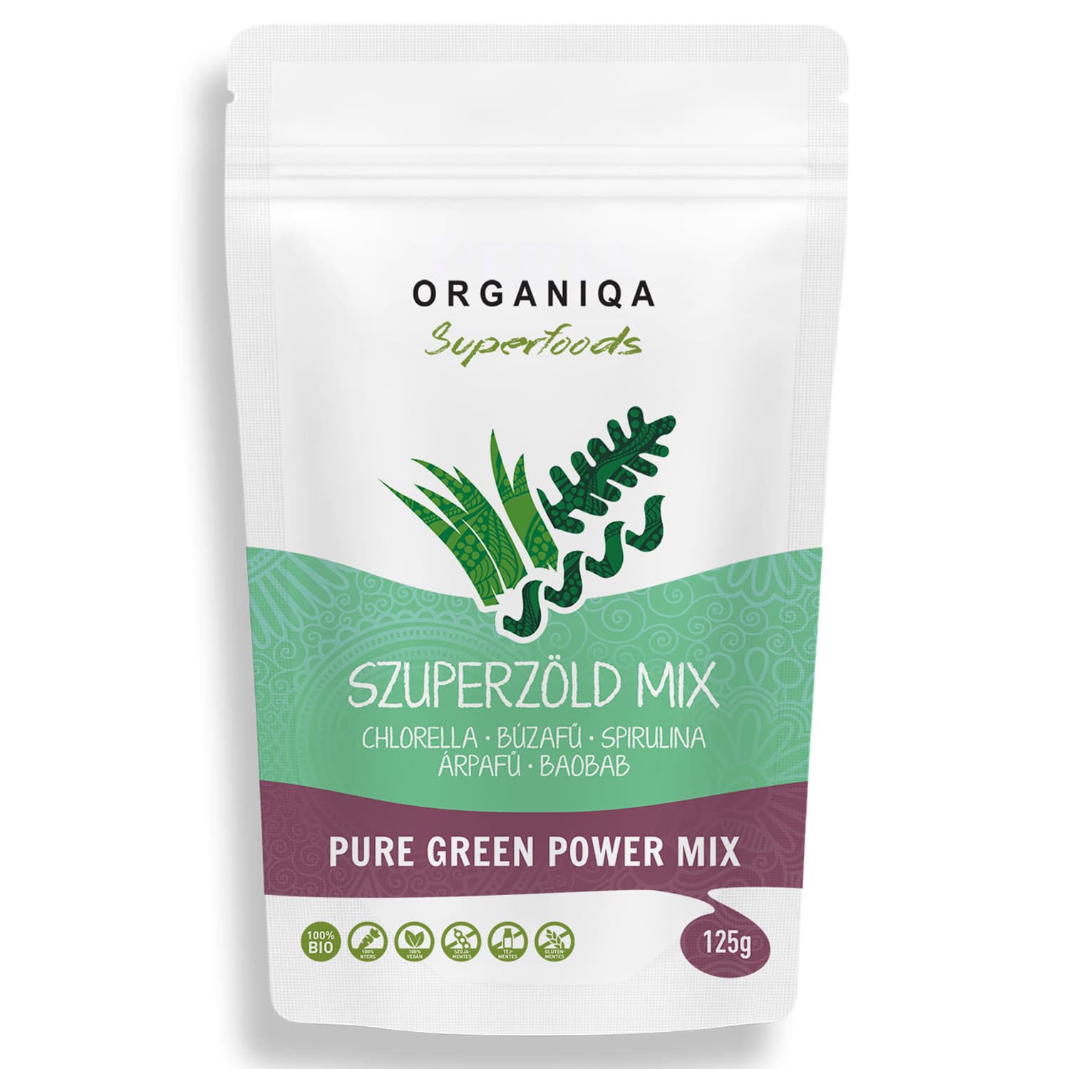 Organiqa Superfoods zmes zelených rastlín 125 g - 51232