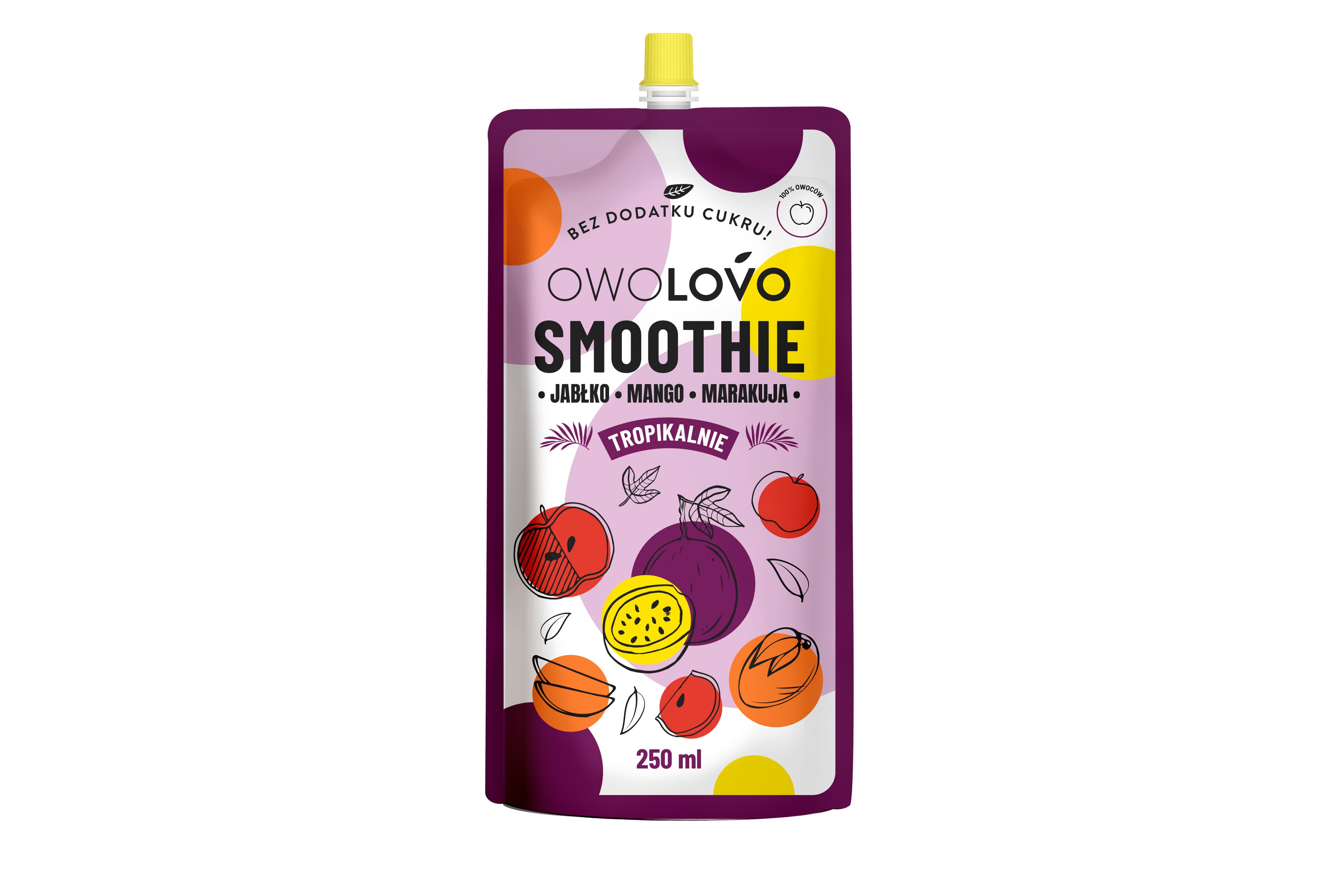 Owolovo ovocné pyré jablko-mango-marakuja smoothie 200 g
