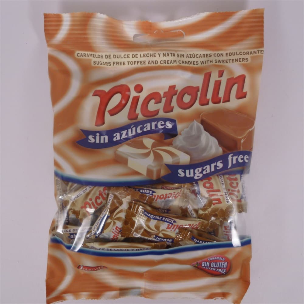 Pictolin cukrík toffee karamelová príchuť bez pridaného cukru so smotanou 65 g
