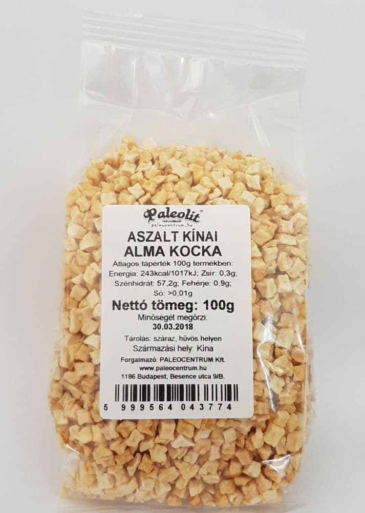 Paleolit sušené jablkové kocky bez cukru, čínske 100 g