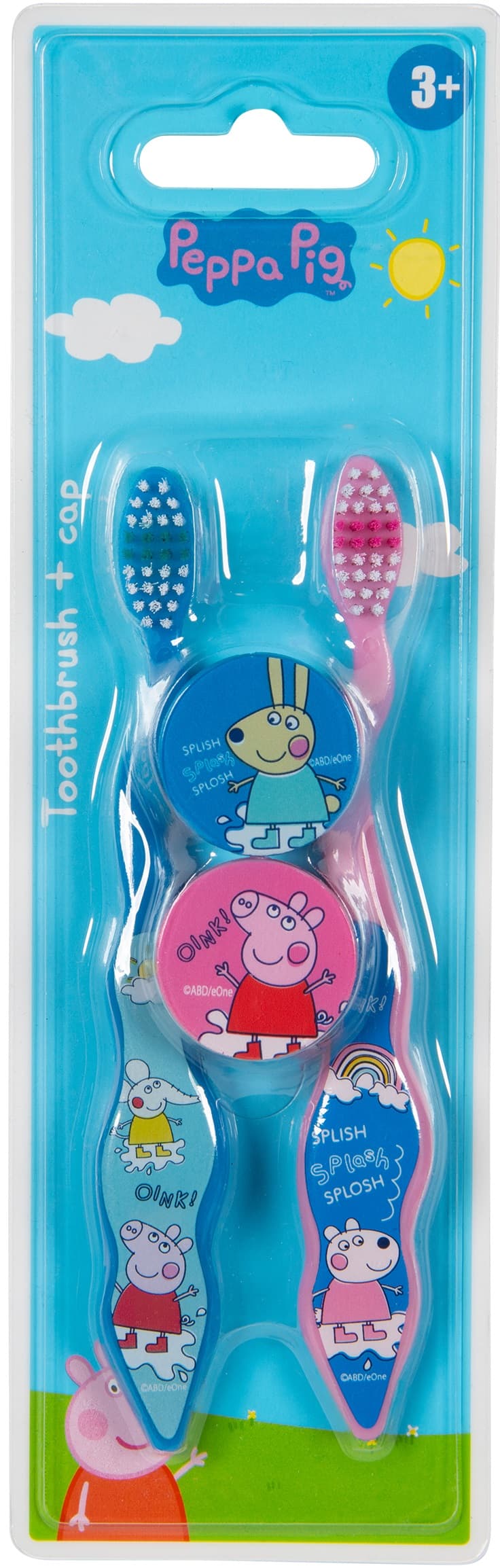 Detská zubná kefka Peppa Pig s krytom 2 ks