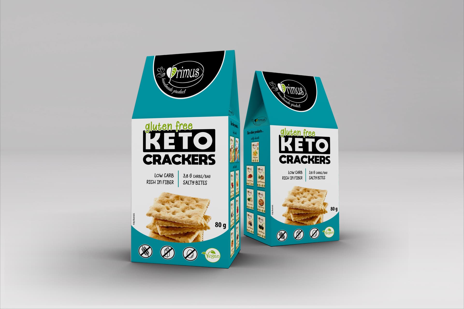 Primus bezlepkové vegánske keto krekry 80 g
