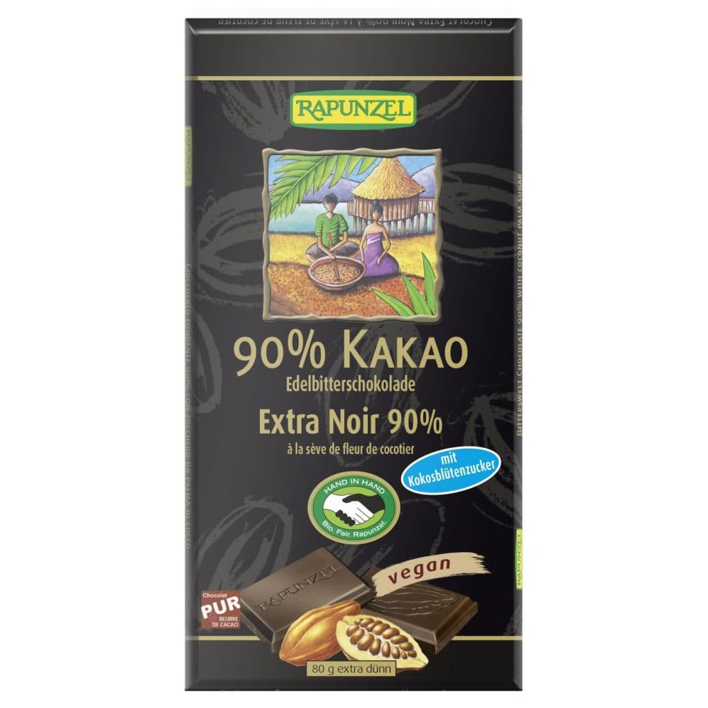 Rapunzel organická horká čokoláda s 90 % cukru z kokosových kvetov 80 g
