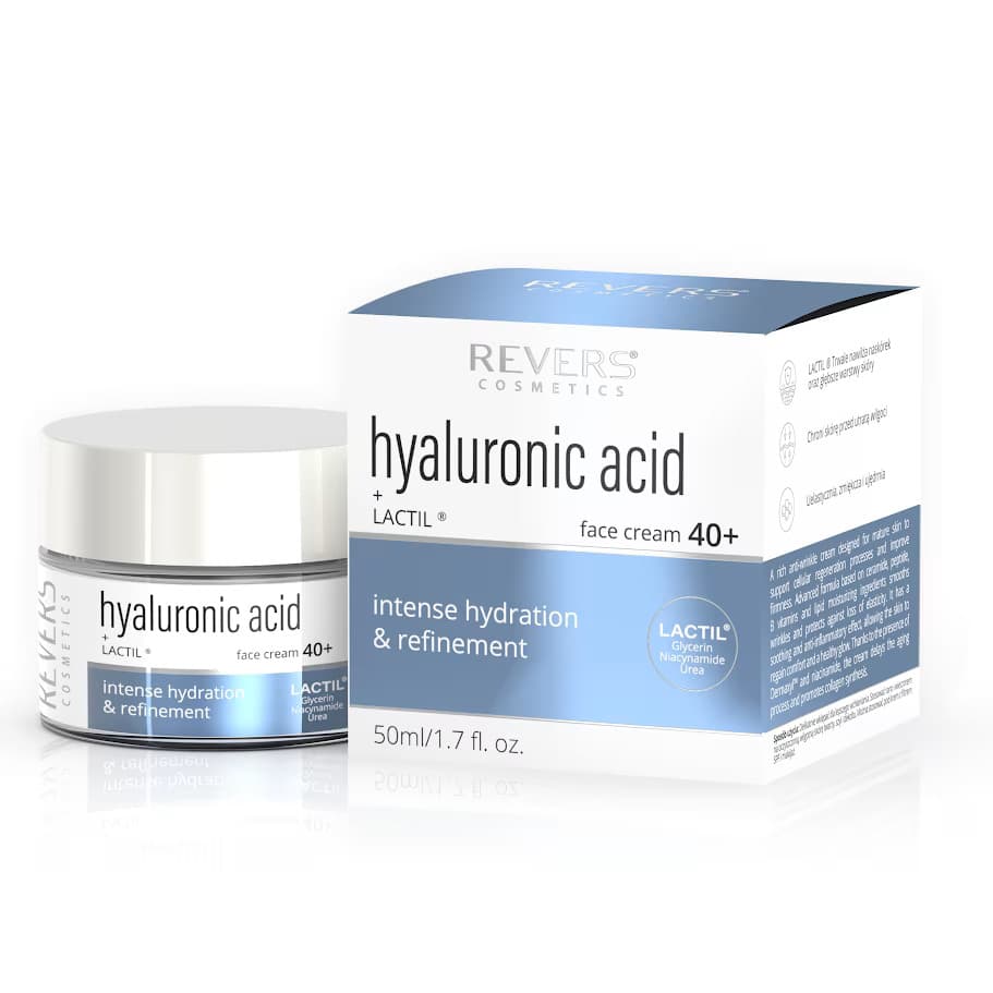 Revers anti-aging pleťový krém s revitalizujúcim a hydratačným účinkom s kyselinou hyalurónovou + účinnou látkou lacil® 40+ 50 ml