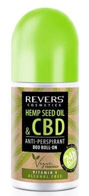 Revers cbd konopný olejový deodorant na potenie roll-on bez alkoholu 50 ml