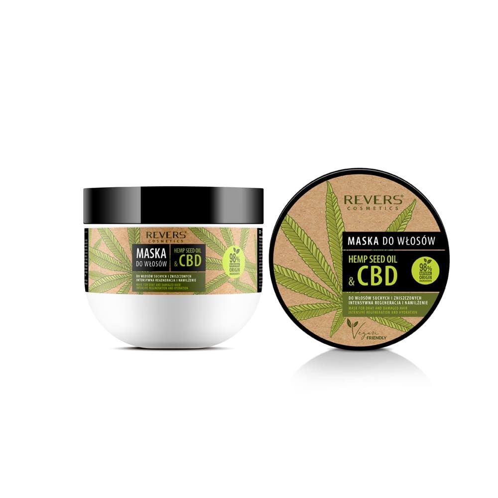 Revers cbd konopný olej vegánna maska na vlasy regeneračná 250 ml