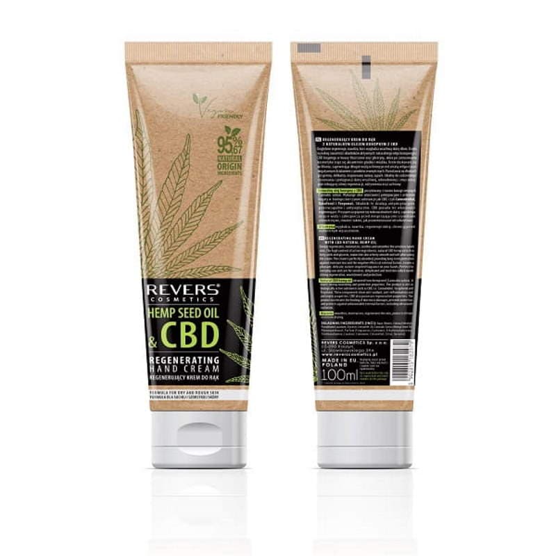 Revers cbd olej z konopných semien vegánny regeneračný krém na ruky 100 ml