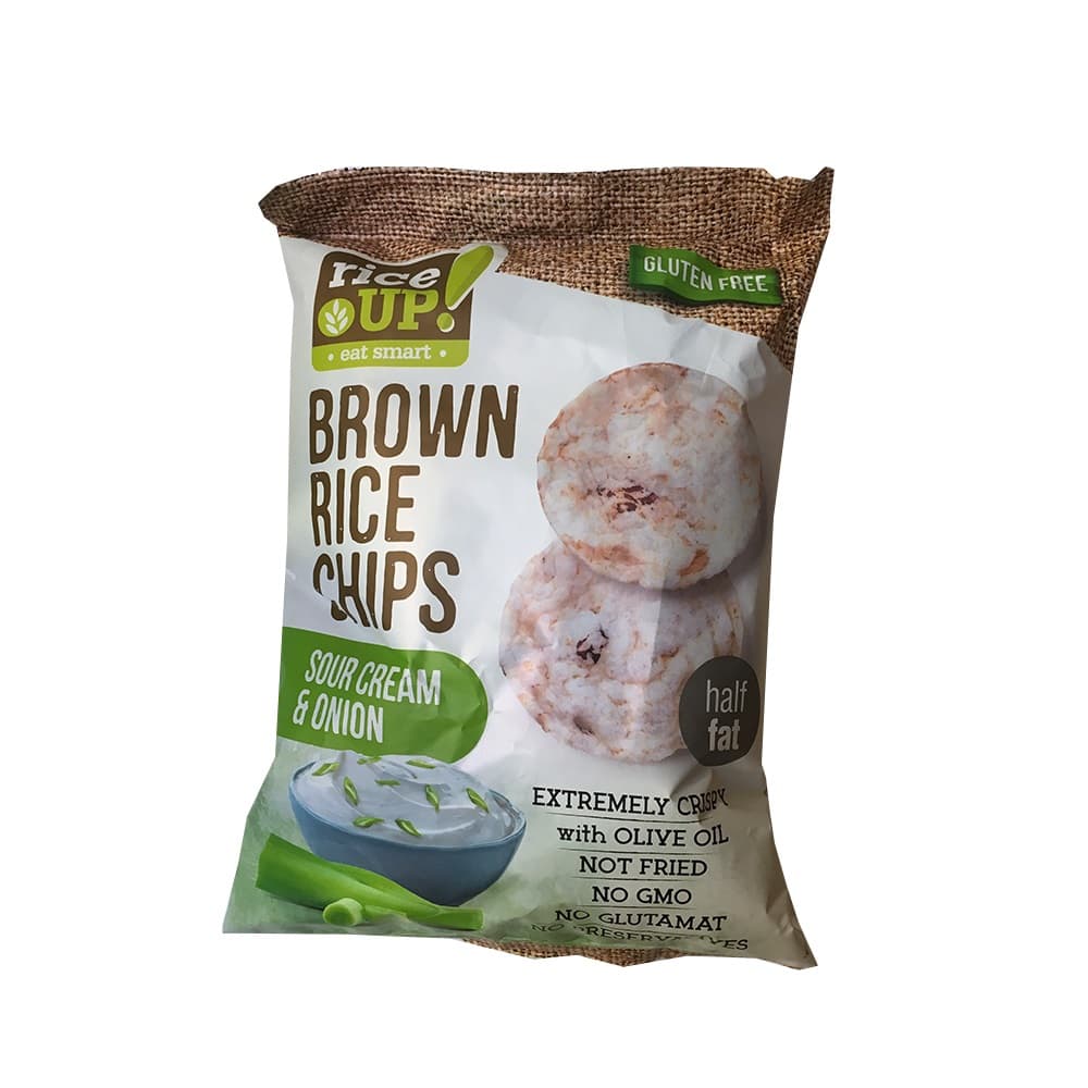 RiceUP! Ryžové chipsy s kyslou smotanou a cibuľou 60 g - 52504