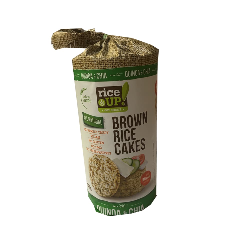 RiceUP! Celozrnné ryžové chlebíčky s quinoou a chia semienkami 120 g
