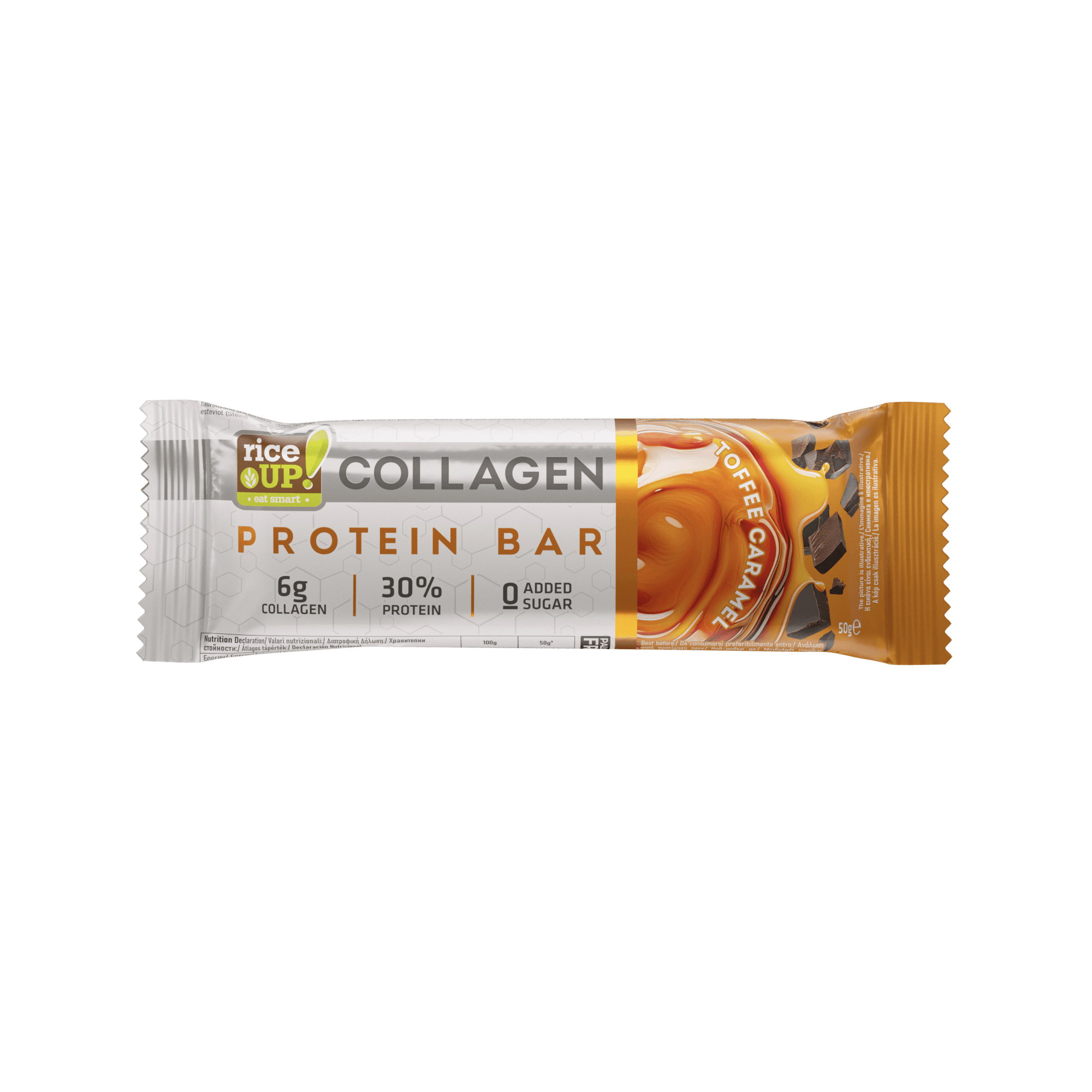 Rice Up Kolagénová proteínová tyčinka karamelka toffee 50 g