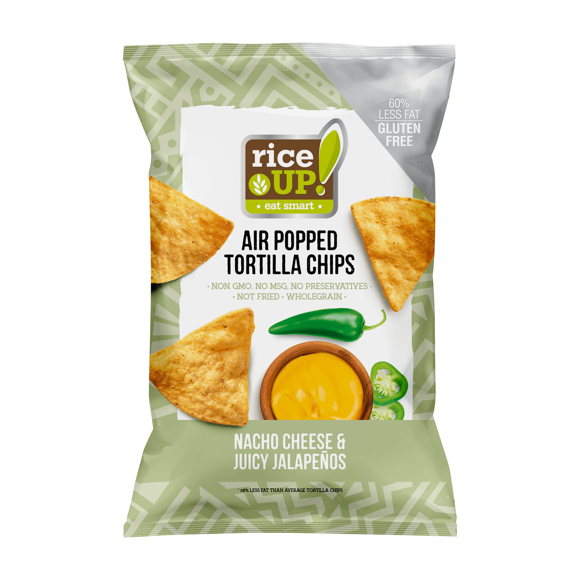 Rice Up tortilla chips s príchuťou nacho syra a jalapeňa 60 g